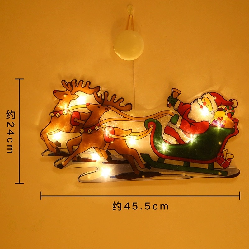 圣诞节装饰品场景布置节日装扮创意小挂饰雪人门店商铺发光灯门挂