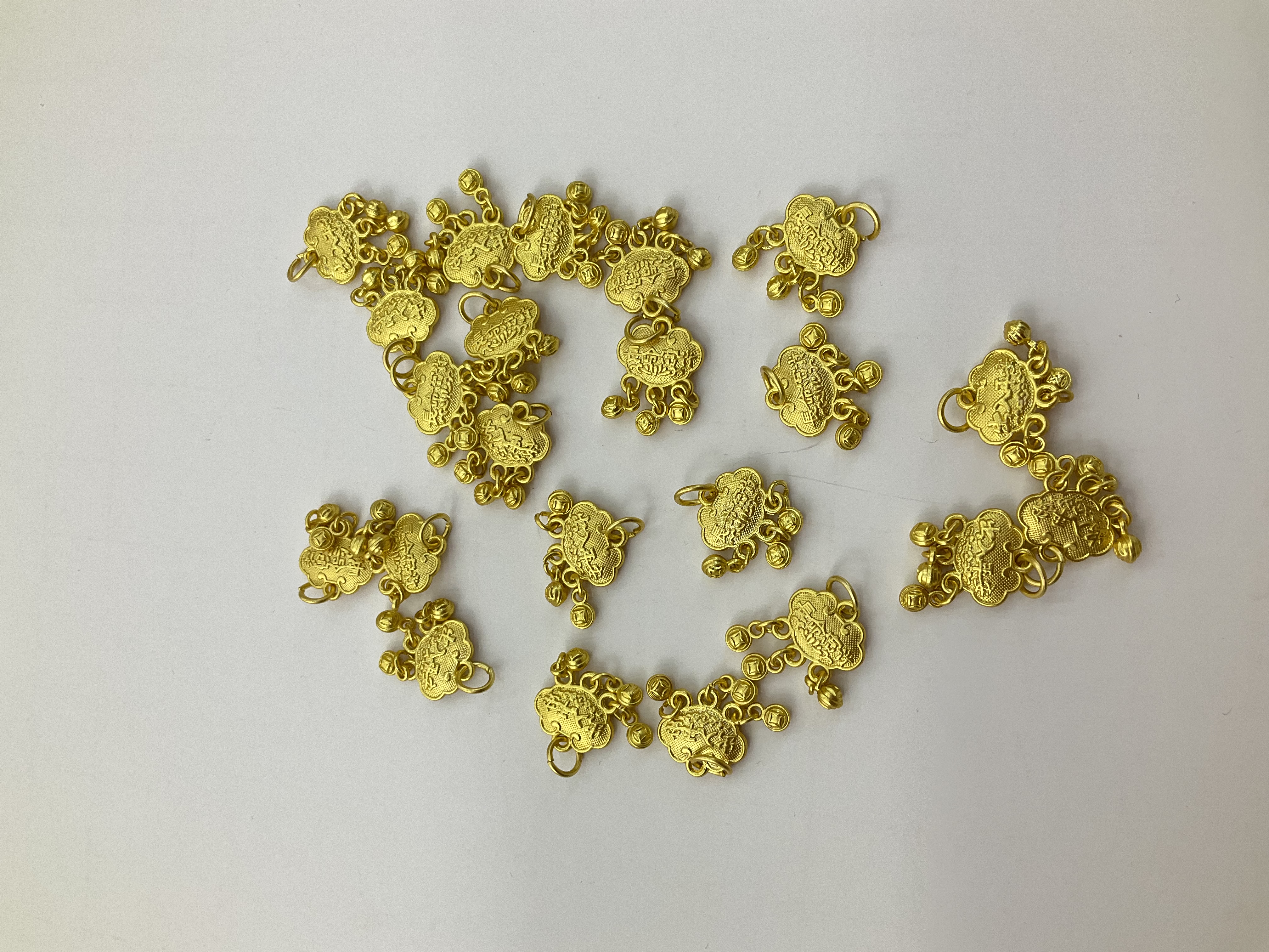长命富贵锁出入平安古法沙金手工diy制作手链项链小吊坠合金配件详情图2
