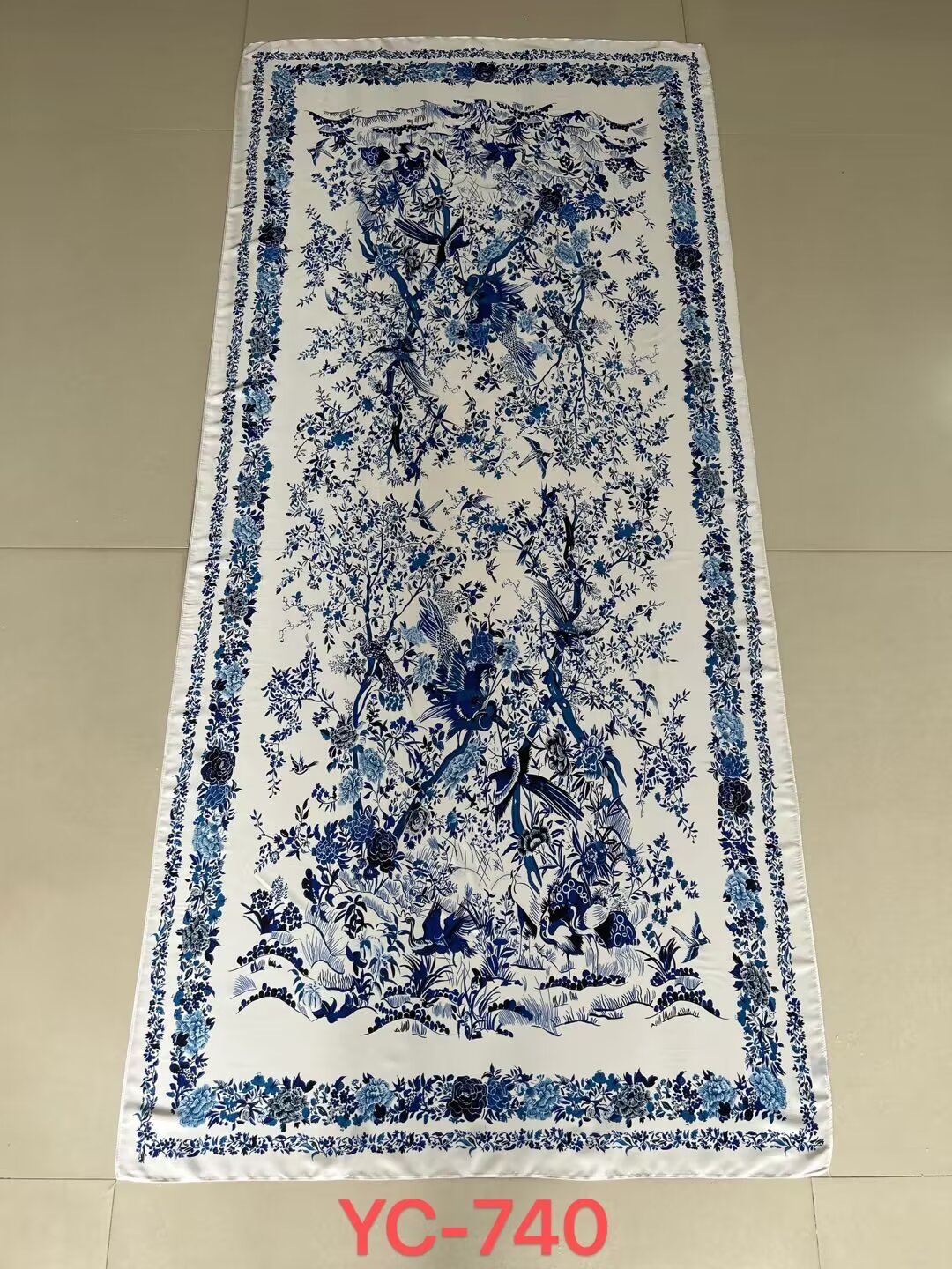 New High-End Cloud Brocade Brocade Silk Scarf Elegant Long Towel Temperament With Fashion Sun Beach Towel Windproof Cape Specification drawing