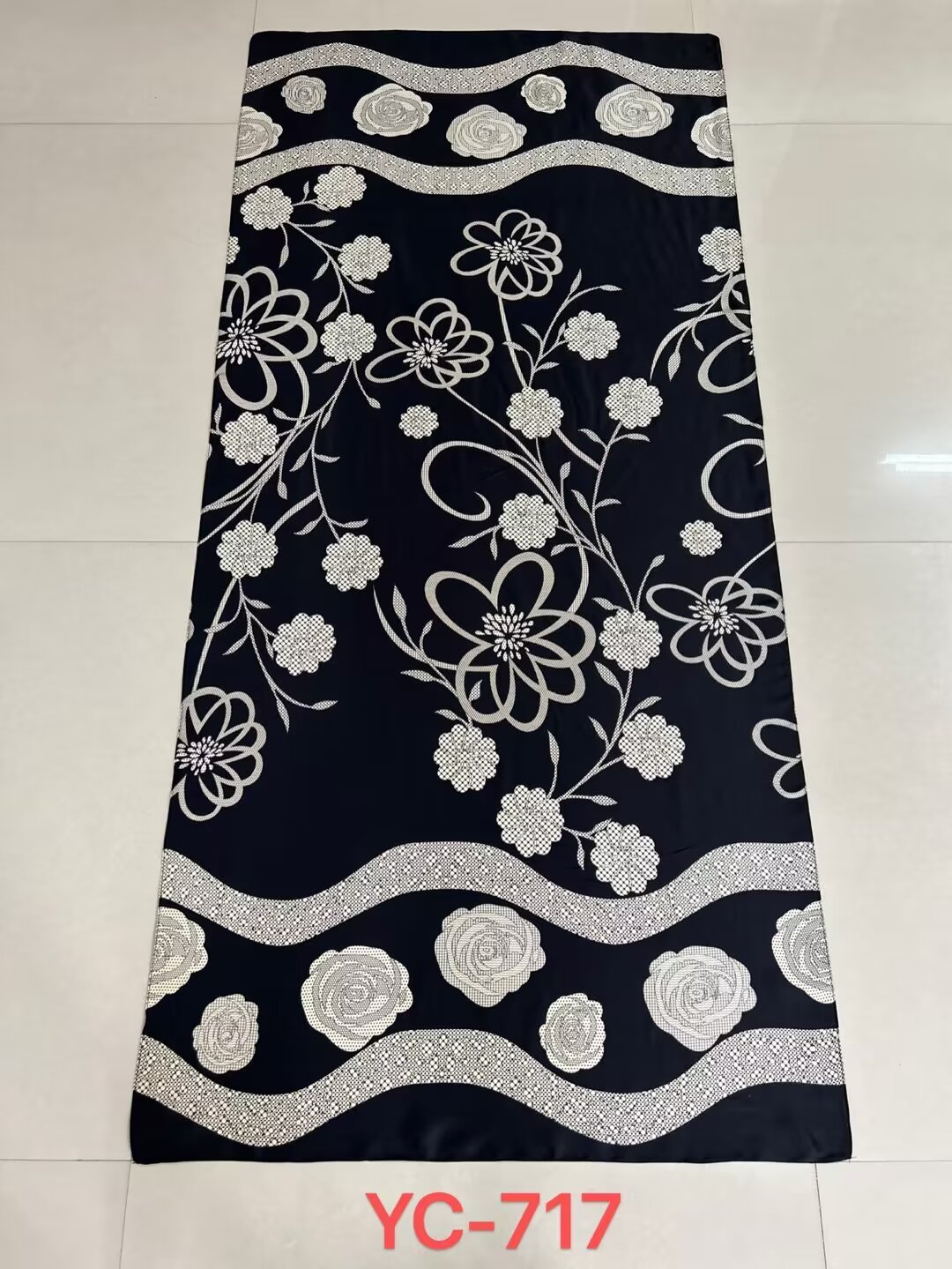 Beautiful Brocade Summer Windproof Cape Beautiful Brocade Silk Scarf Fashion Scarf Beach Towel Sunblock Towel Specification drawing