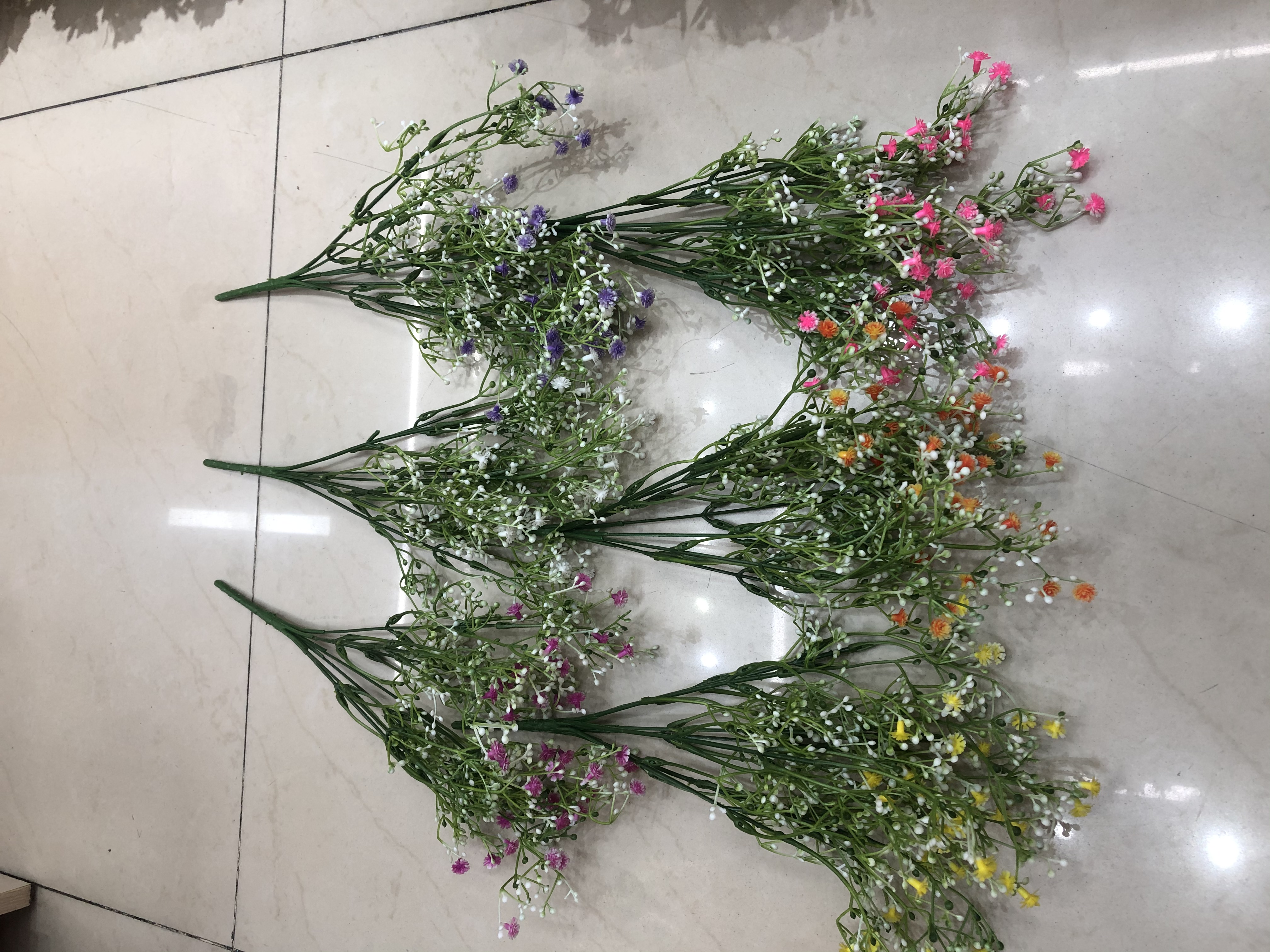 广东嘉盈仿真花7头仿真满天星，6色，每箱1200支，销量好