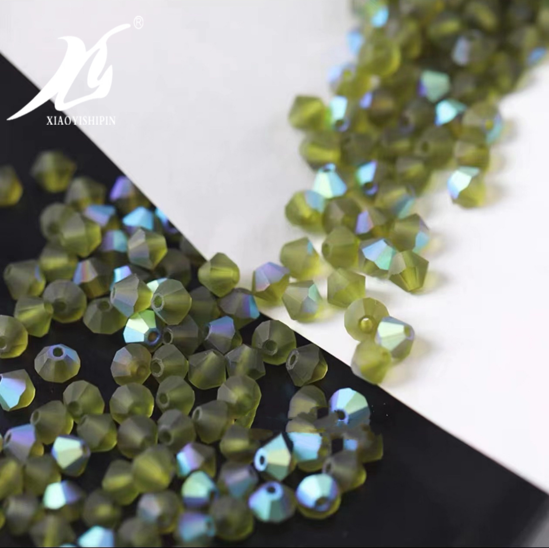 Iridescent matte crystal diamond beads, clothing accessories, French embroidery beaded beads, beaded embroidery accessories, rice bead ornaments, diy materials, crystal beaded beads details Picture