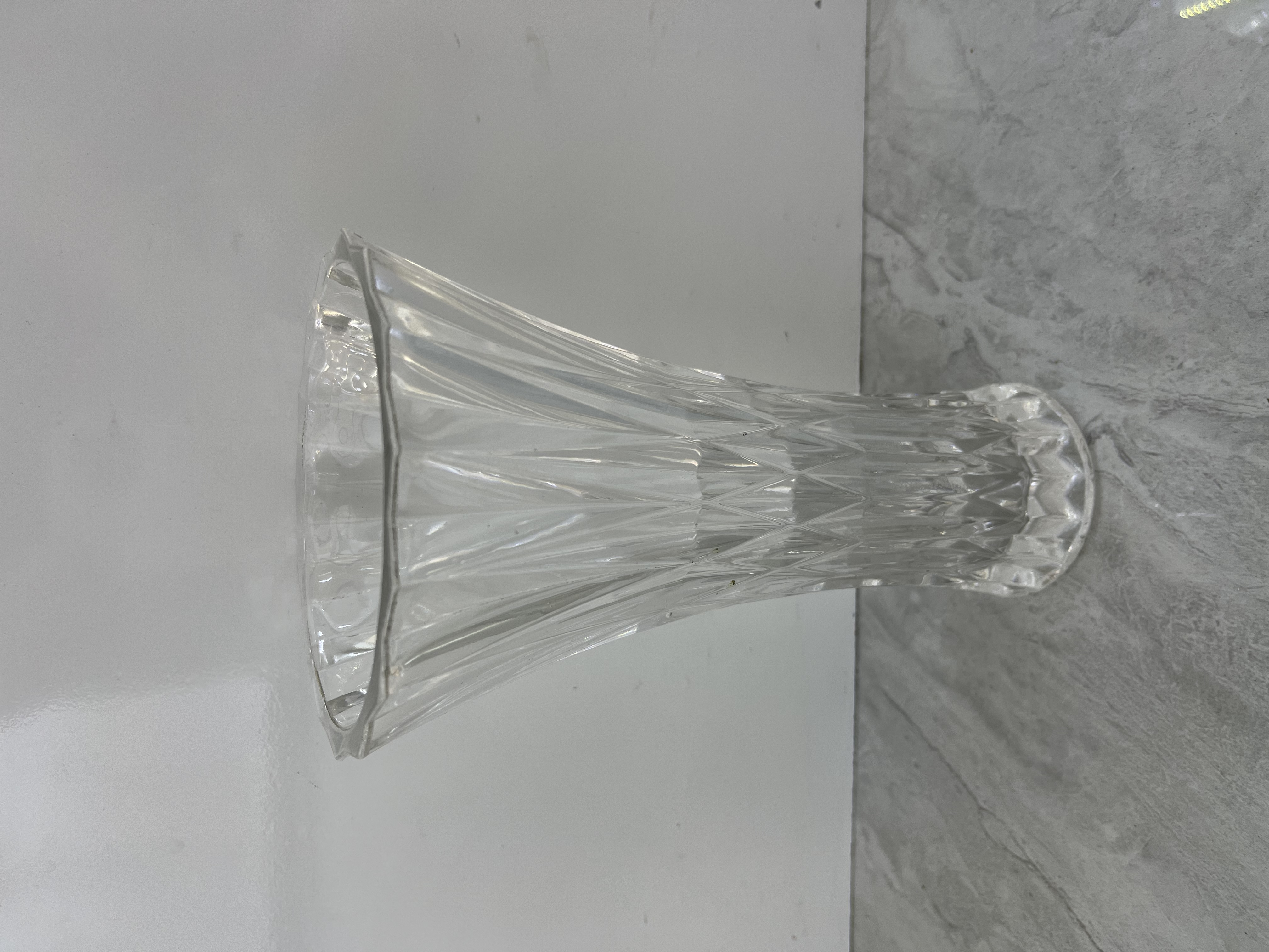 透明落地摆件客厅小蛮腰玻璃大花瓶轻奢北欧竖条花瓶水培插花花瓶 玻璃花瓶