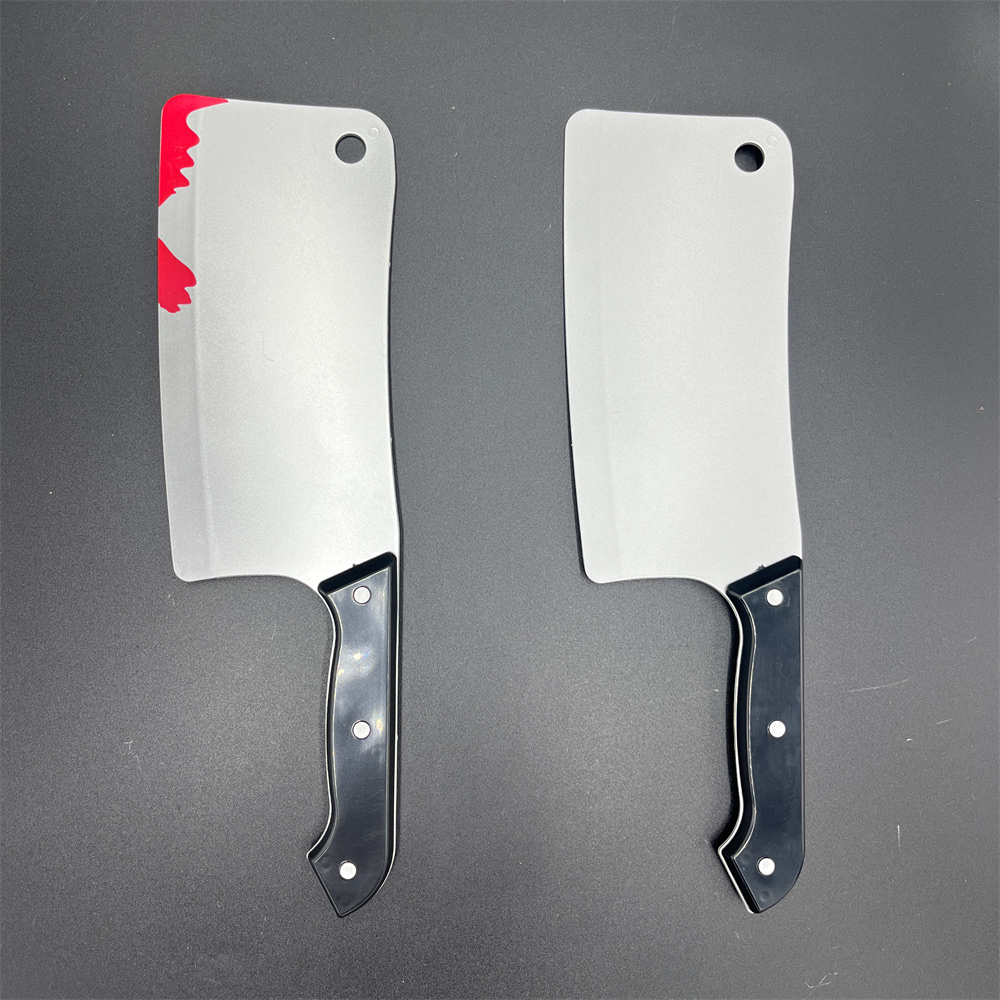 Simulated kitchen knives, plastic simulation props, comic exhibition cosplay props, Halloween prank toys, blood kitchen knives, sharp knives, Halloween detail image 1