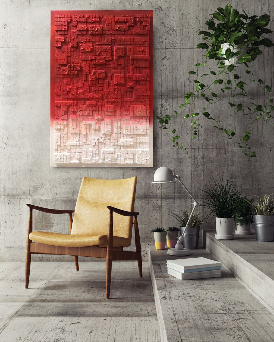 玄关画现代轻奢高档实物画立体厚肌理挂画样板间酒店过道装饰壁画油画肌理画详情图2