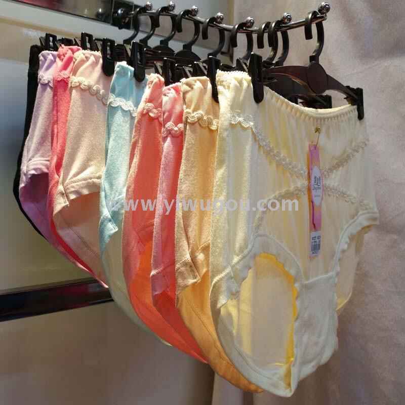 内裤棉质面料蕾丝女士内裤中腰收腹大码纯棉裆莫代尔三角裤细节图