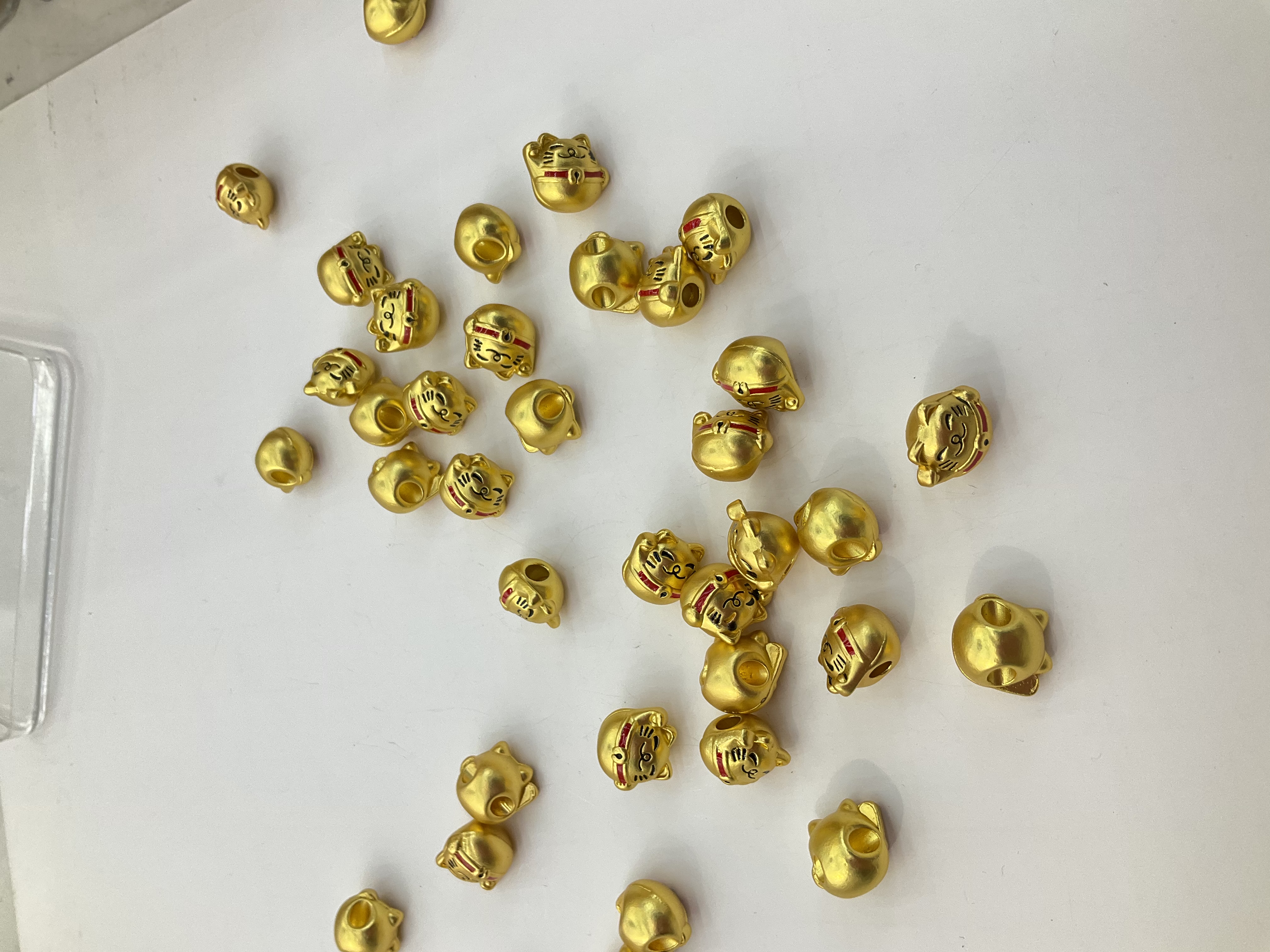 古法沙金铃铛招财猫diy配件配珠手链手串手工编织详情图2