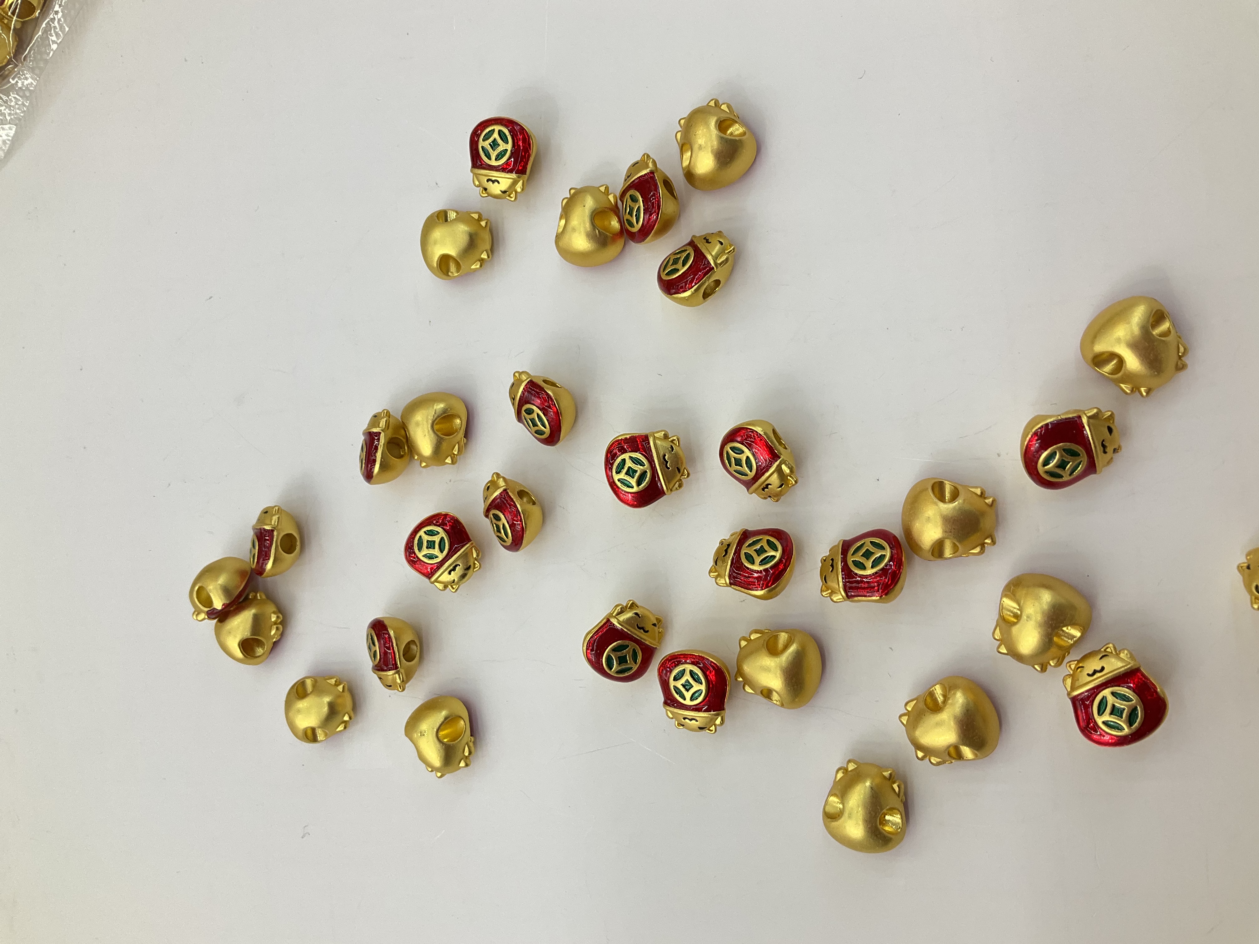 古法沙金配件招财猫配珠铜钱猫手链手串手工编织配件详情图2