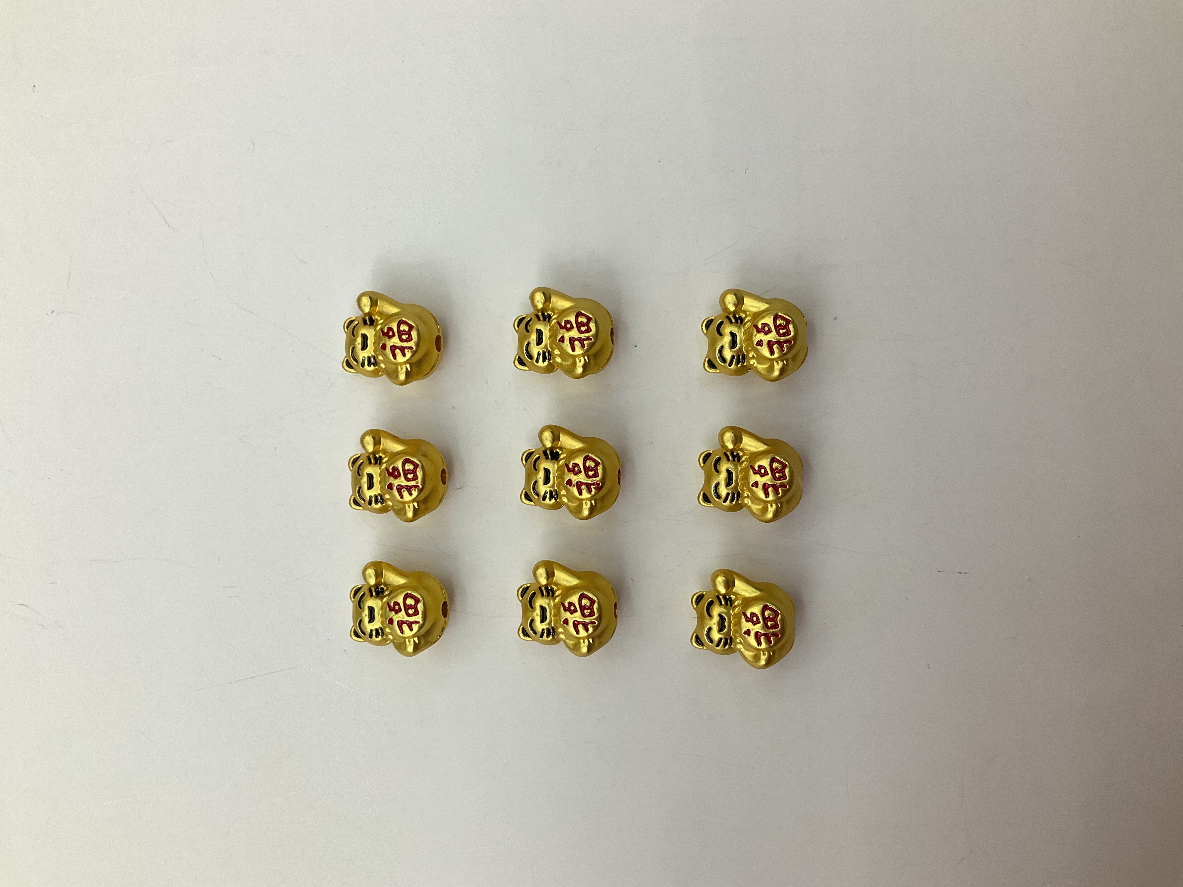 沙金招财猫隔珠竖孔散珠手工diy串珠手机链编织配件细节图