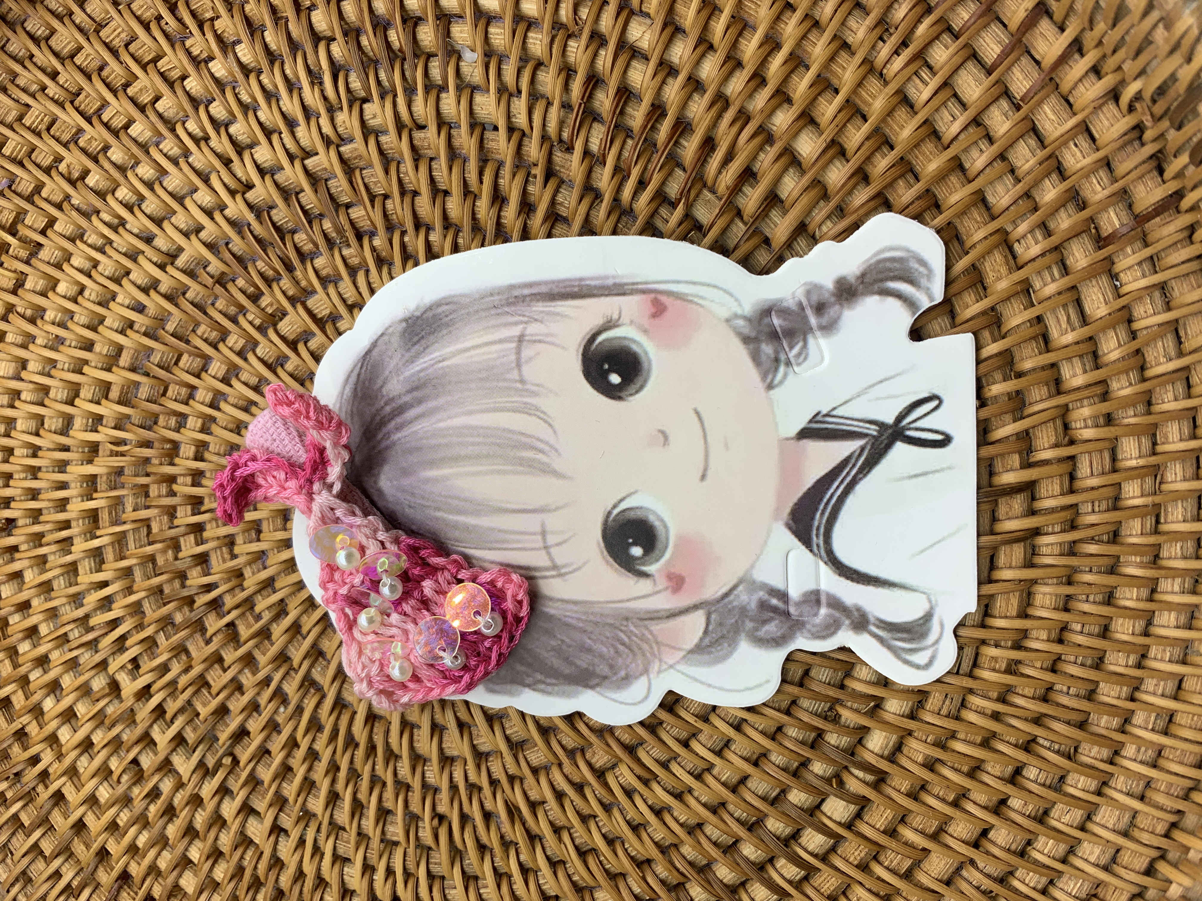 秋硕棉线钩针美人鱼尾巴亮片儿童发夹甜美女童头饰发卡趣味发饰品详情图3