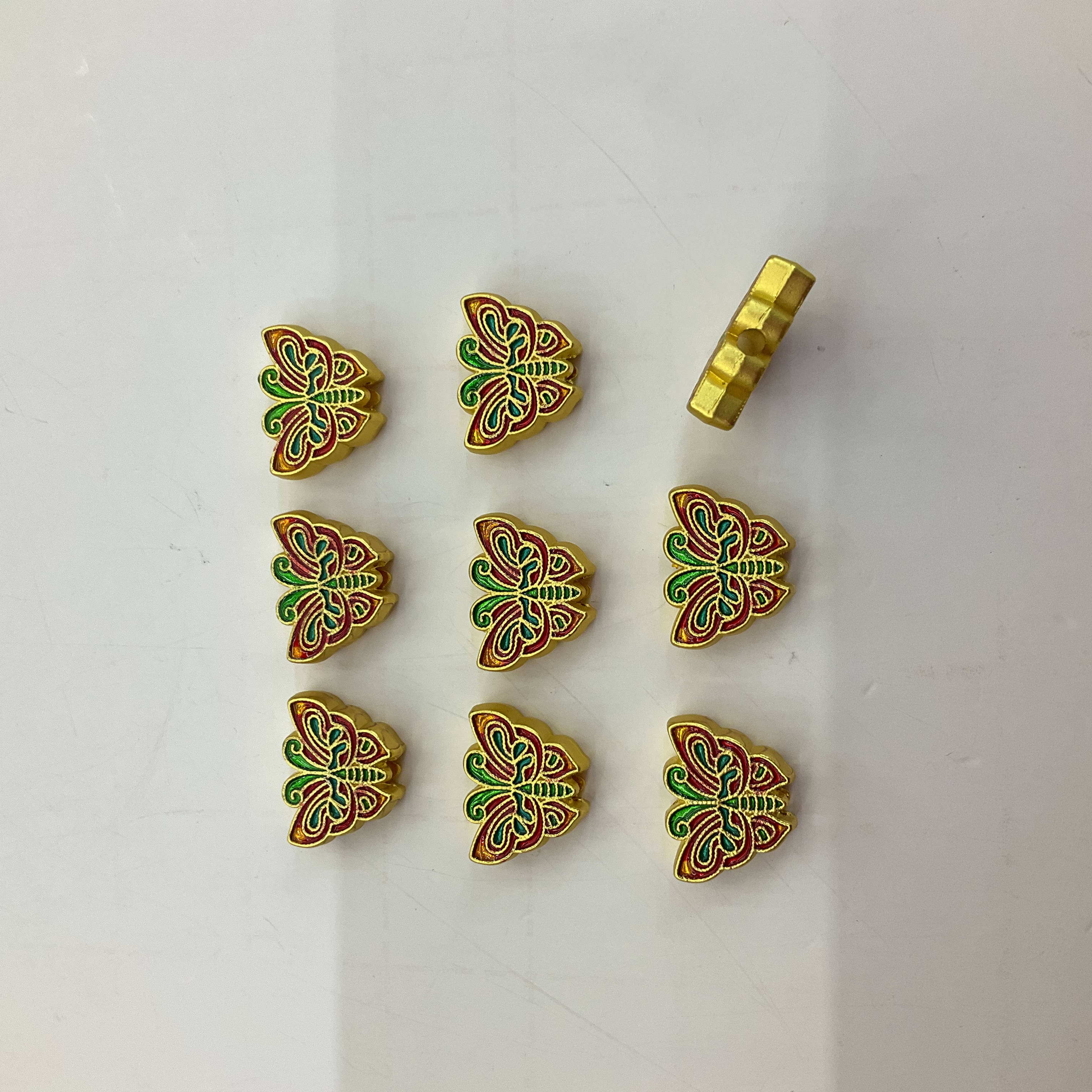 古法沙金珐琅彩烧蓝景泰蓝蝴蝶隔珠手链项链diy配件细节图