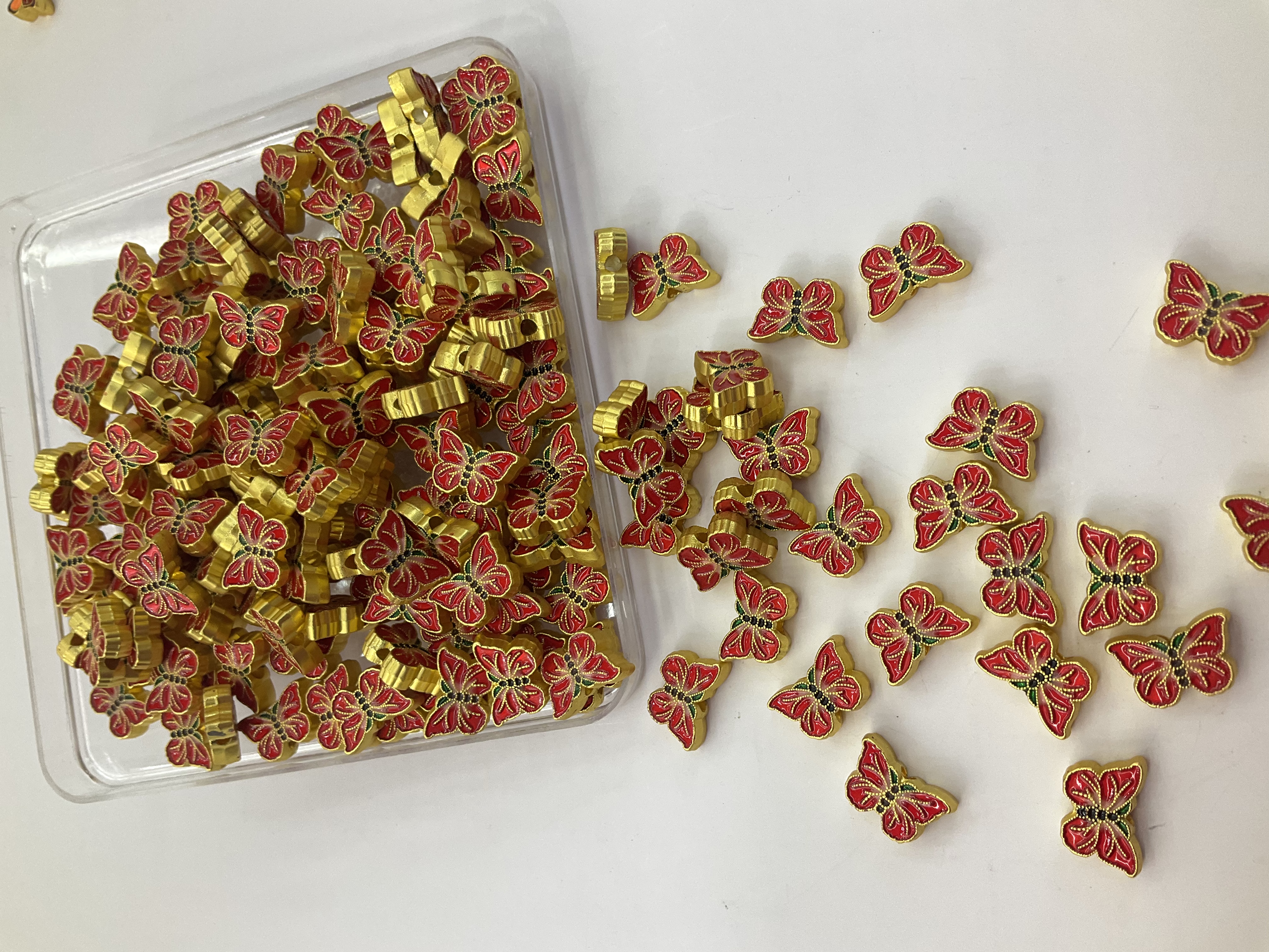 小孔合金古法沙金配件蝴蝶隔珠手链手串项链diy配件