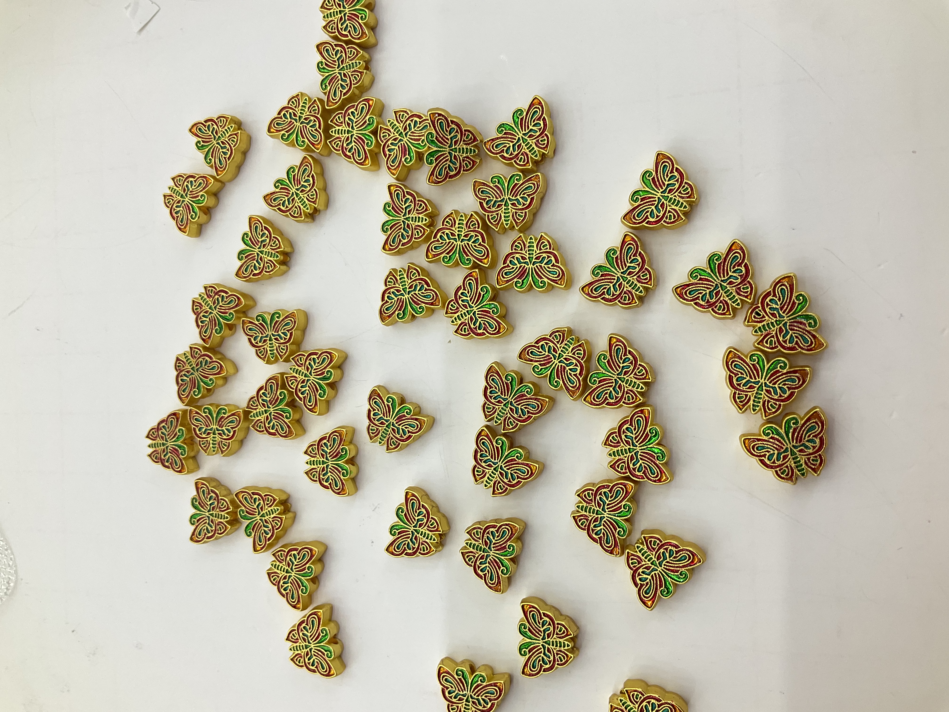 古法沙金珐琅彩烧蓝景泰蓝蝴蝶隔珠手链项链diy配件产品图