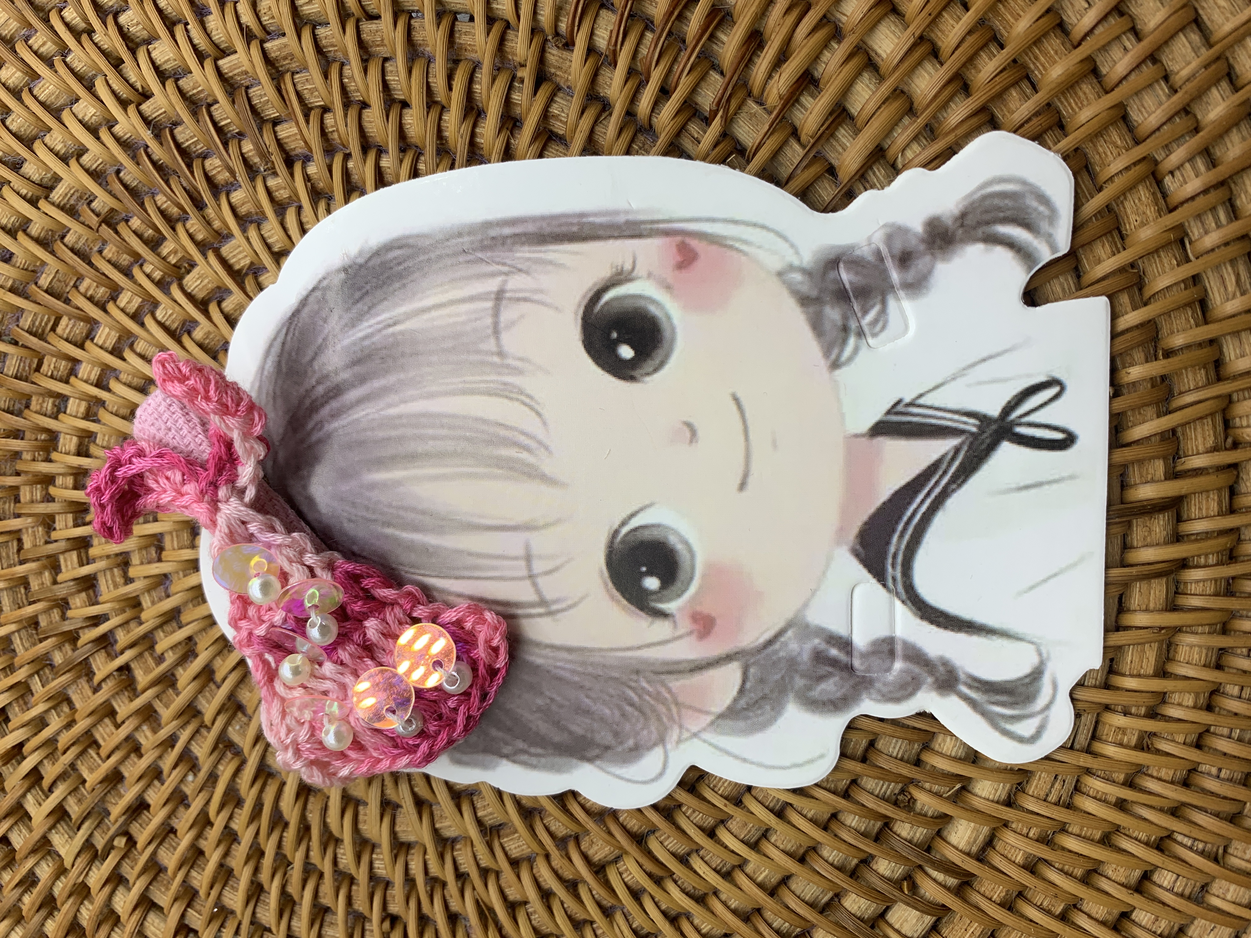 Qiu Shuo cotton thread crochet mermaid tail sequin children's hair clips, sweet girls' headwear, hair clips, fun hair accessories Item Picture