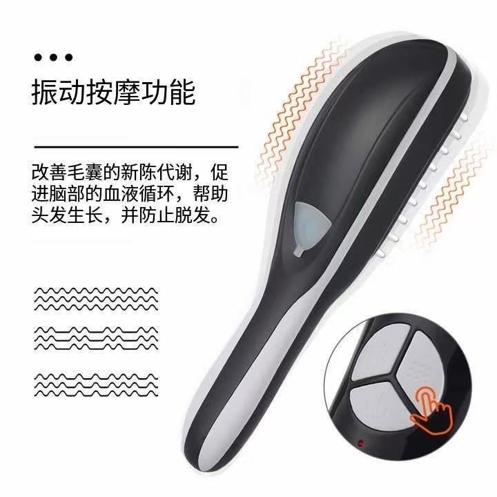 跨境专供喷雾生发梳电动按摩梳子红光护发头皮养发仪健发梳产品图