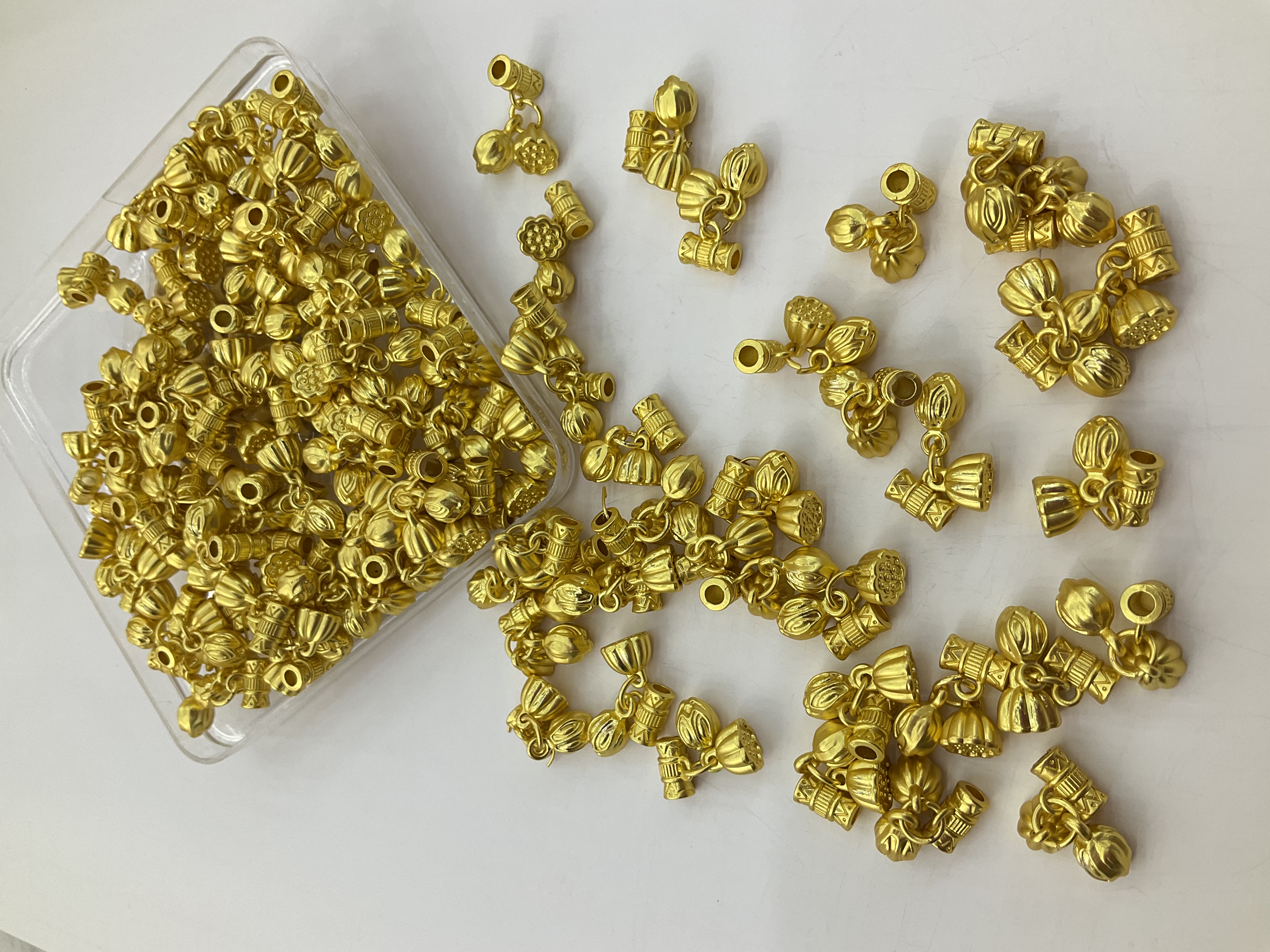 古法沙金两世欢配件莲蓬莲籽diy手链手串吊坠编绳饰品详情图1