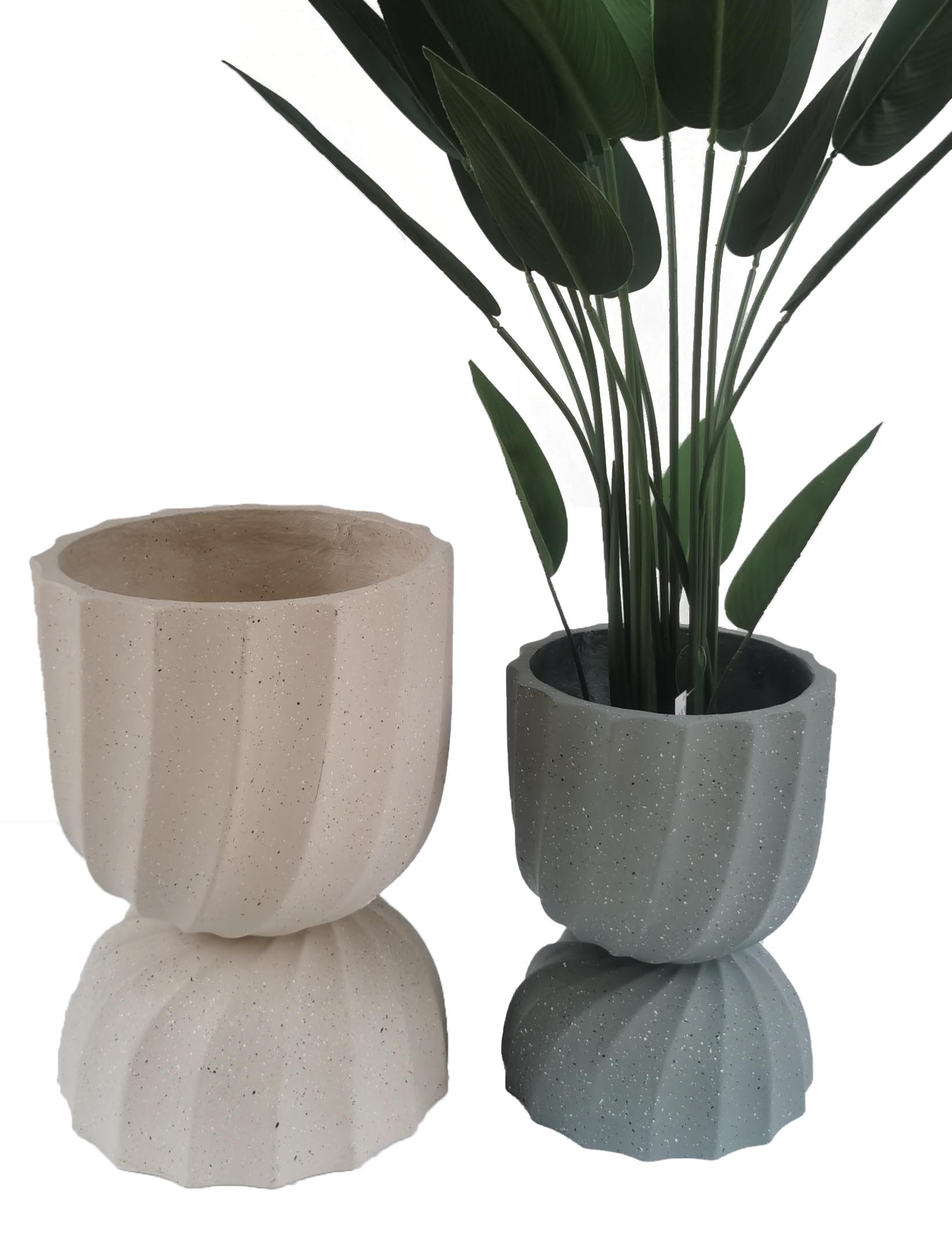 Simple vertical pattern magnesium oxide vase, modern home decoration flower art, transparent vase, specially designed for green plants and flowers