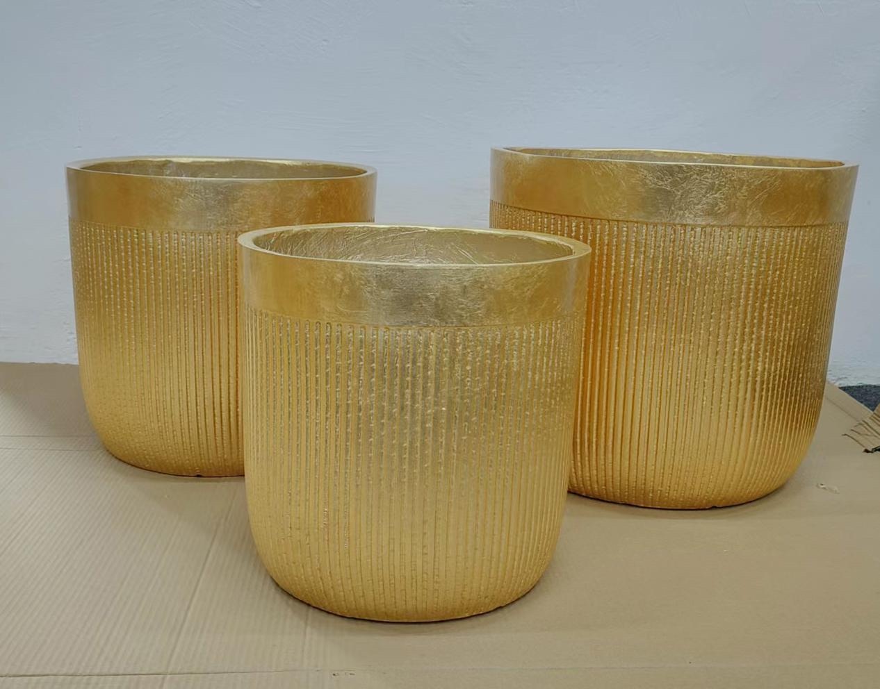 Simple golden magnesium oxide flowerpot, beautiful and transparent flower art decoration, essential for home decoration and floral art
