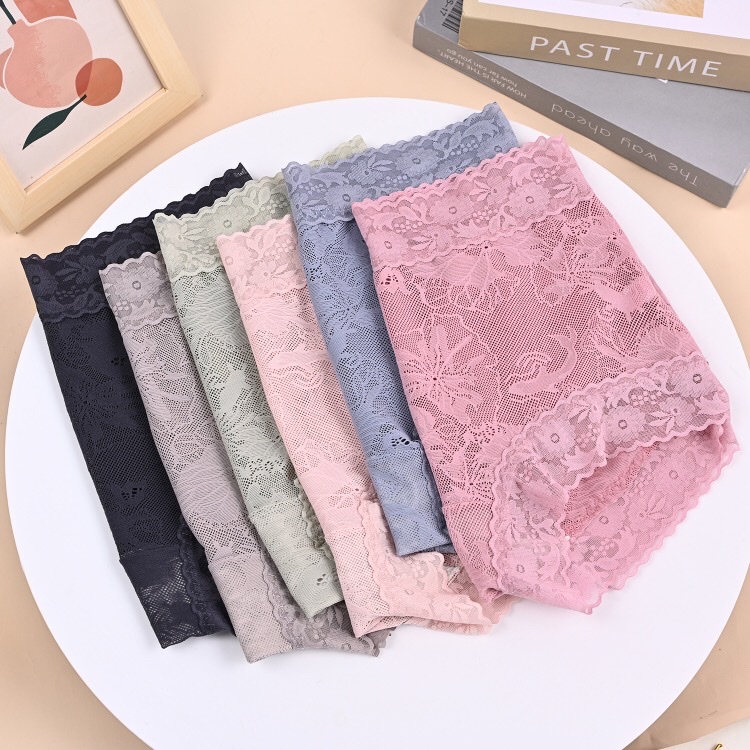 Burst Solid Color High Waist Lace Girls Underwear Sexy Lightweight Breathable Comfortable White Bottom Crotch Women Briefs undefined