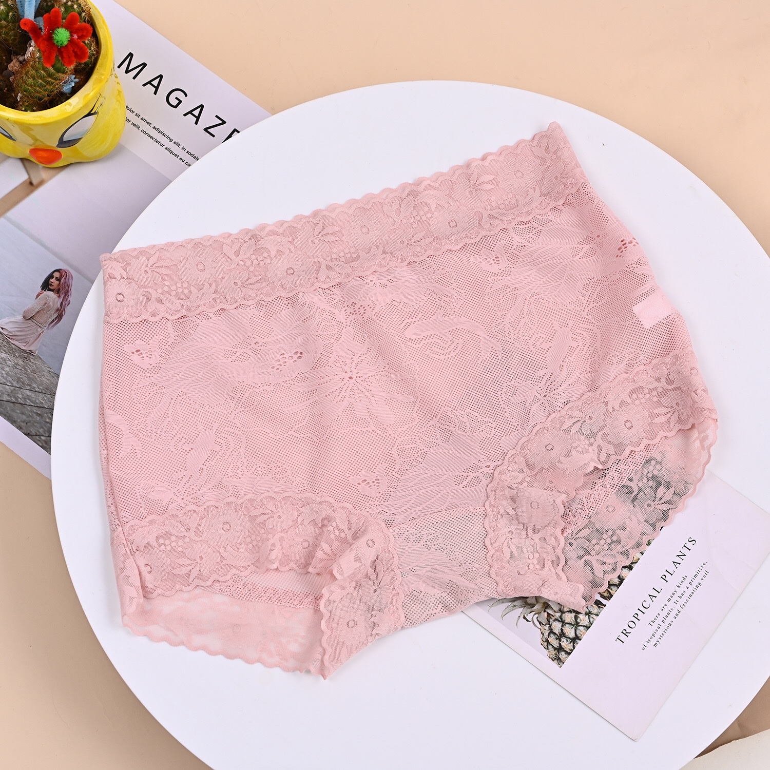 Burst Solid Color High Waist Lace Girls Underwear Sexy Lightweight Breathable Comfortable White Bottom Crotch Women Briefs Specification drawing
