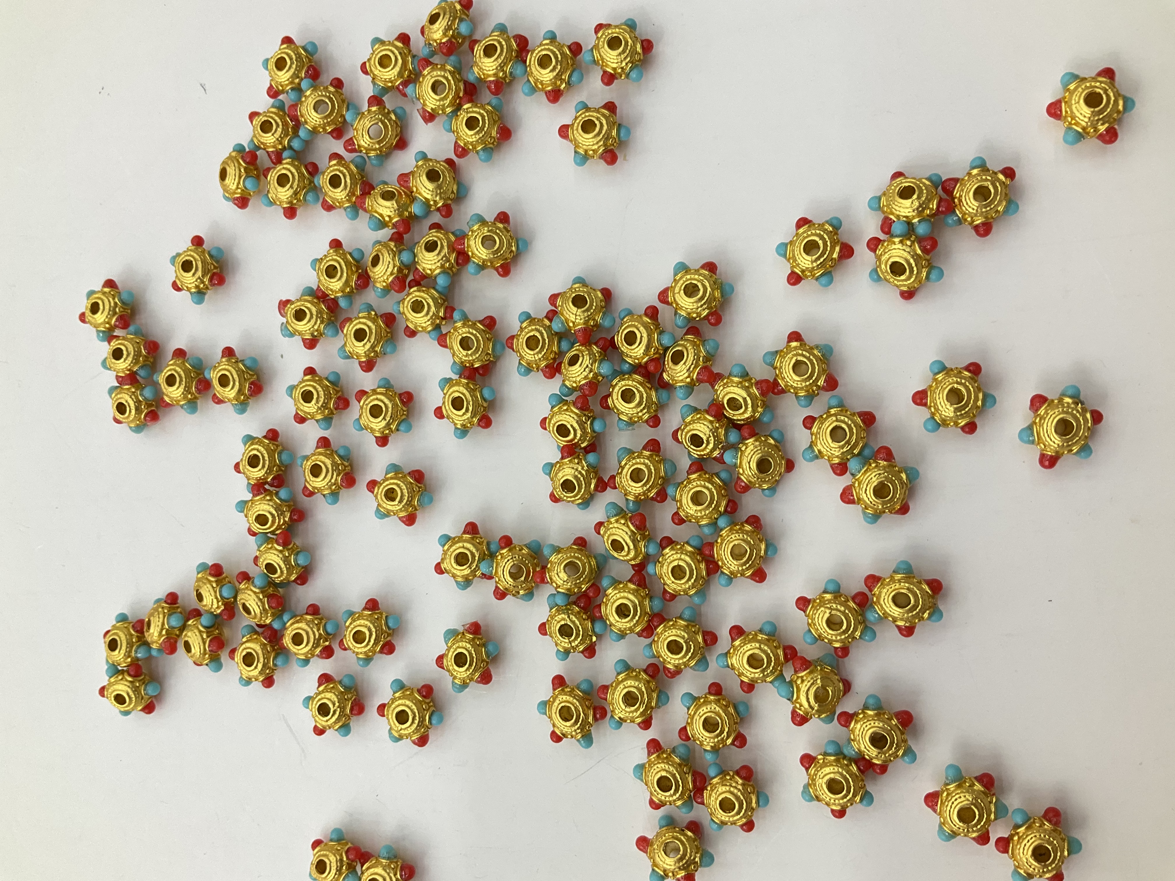 【古法沙金】隔珠扁珠吊坠珐琅珠diy手链项链饰品配件产品图