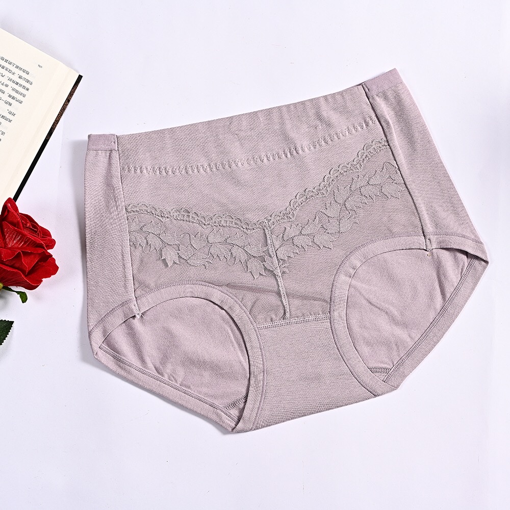 Underwear Uniform Size Cotton Solid Color Lace Edge Underwear Women Comfortable Soft Spot Women's Briefs Ten Packs Specification drawing