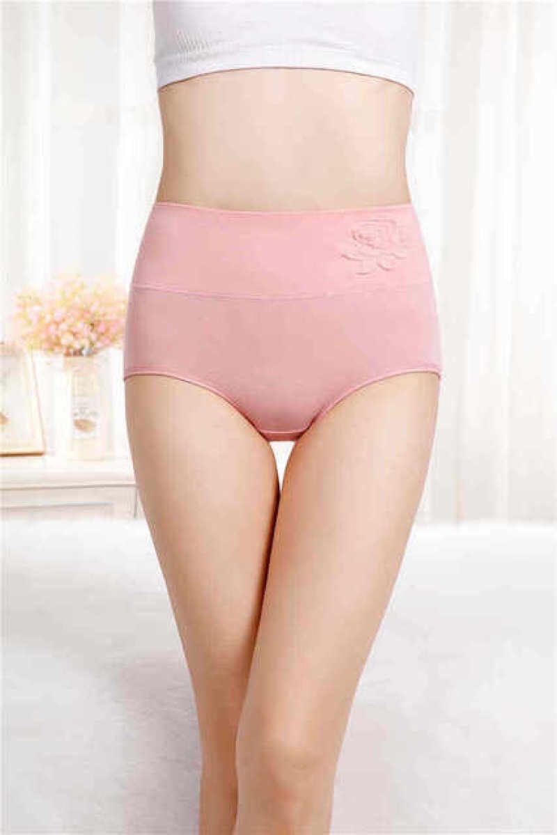 3D High Waist Cotton Embossed Hip Lift Shaper Warm Palace Plus Size Women's Panties Underwear Women's Cotton High Waist Slimming Pants details Picture