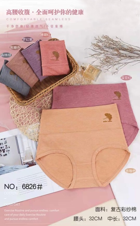 Vintage Cotton Cotton Panties Women's Comfortable High-Waisted Panties Women's Briefs undefined