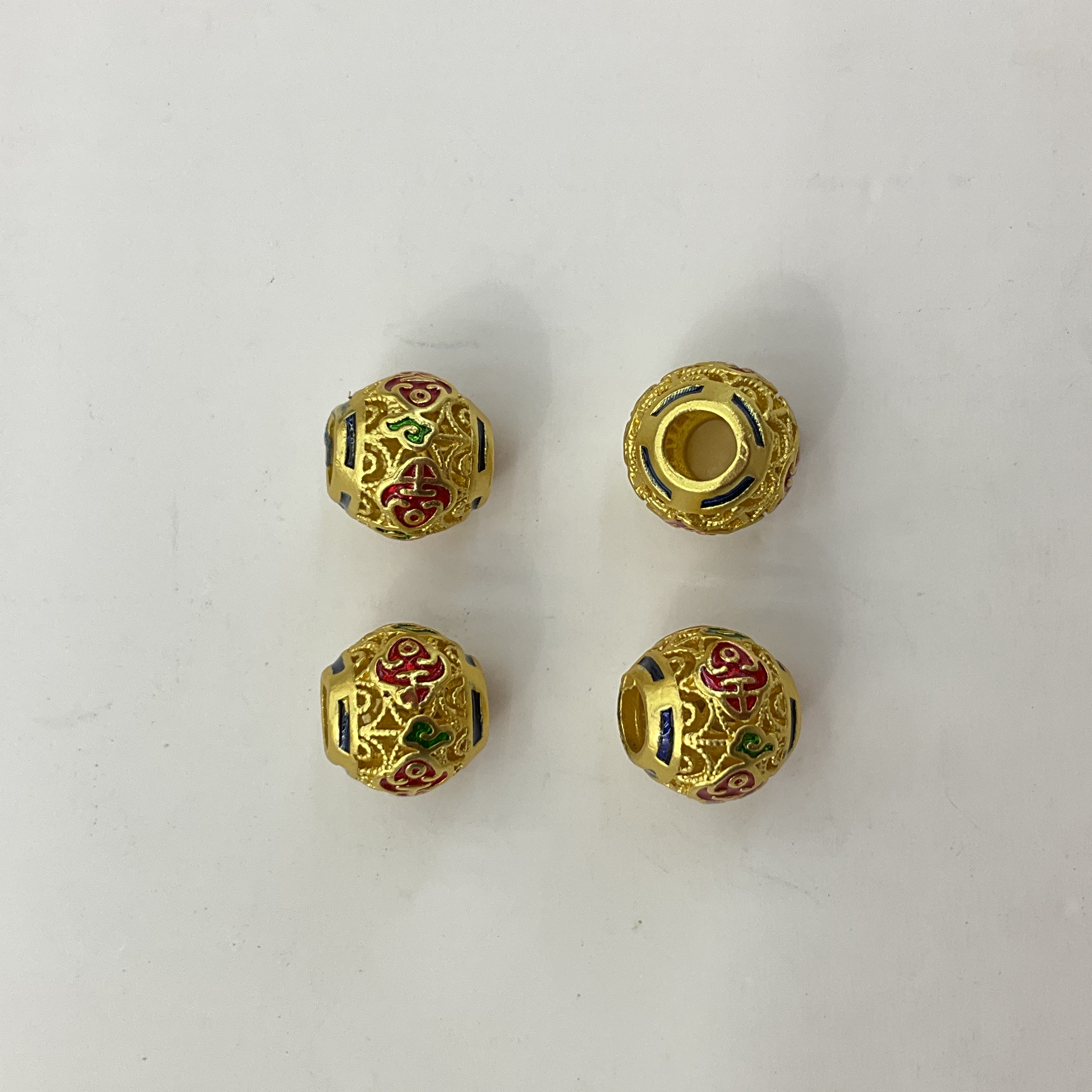 【铜配件】古法沙金镂空隔珠葫芦吊坠手链手串diy配件详情图7