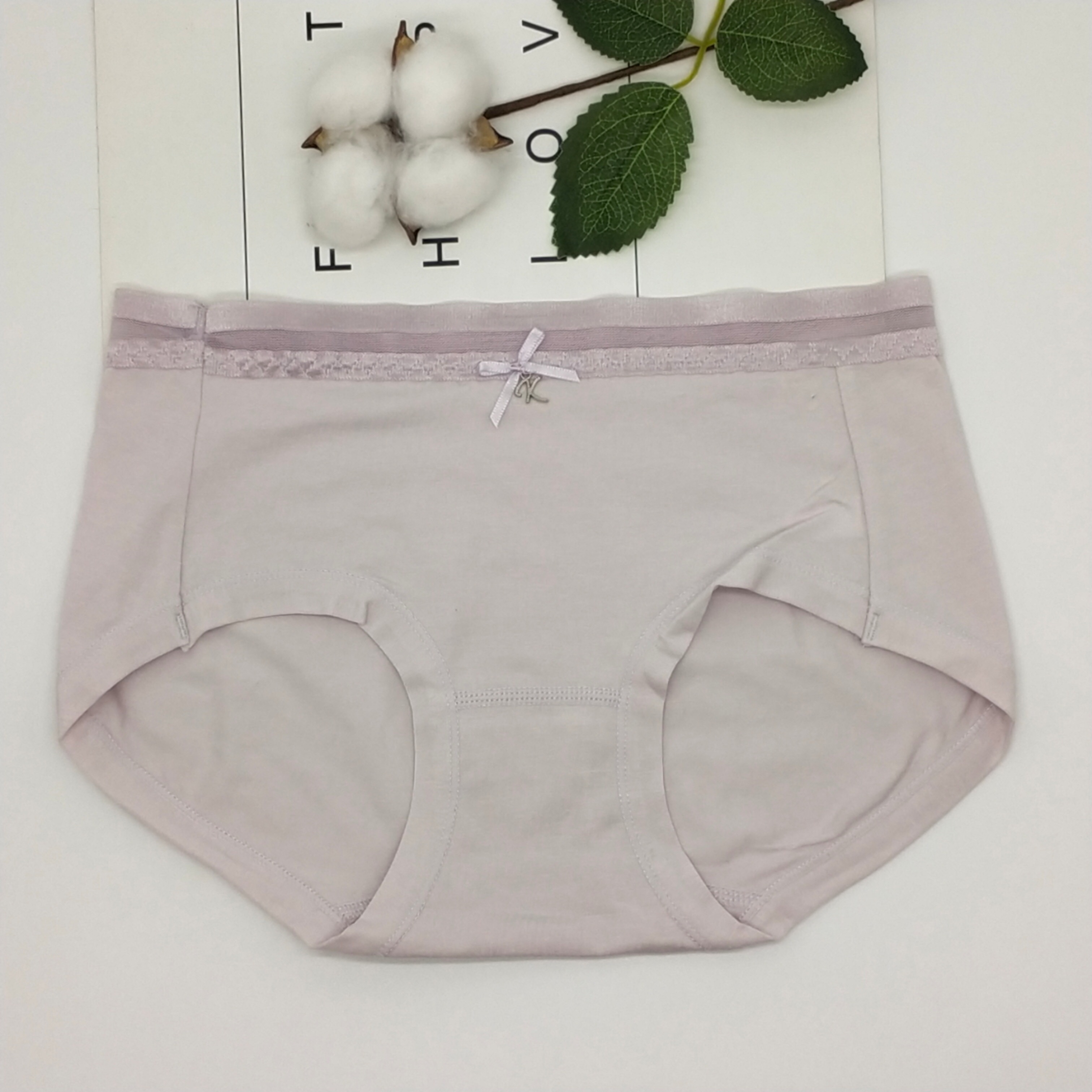 Mid-Waist Women's Panties Girly Panties Delicate Bow Lace Women's Briefs Ten Pack Simple Bag details Picture