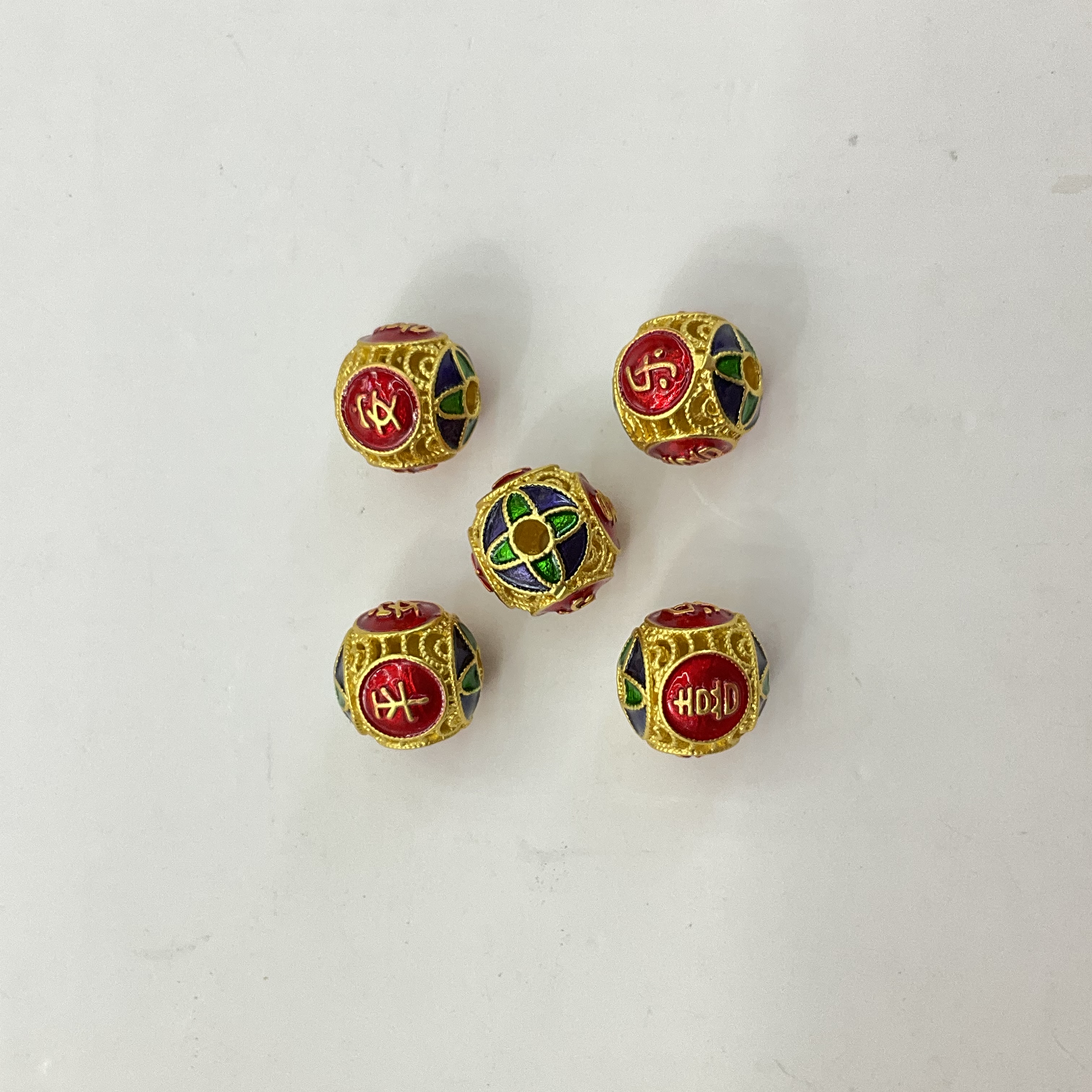 【铜配件】古法沙金镂空隔珠葫芦吊坠手链手串diy配件详情图5