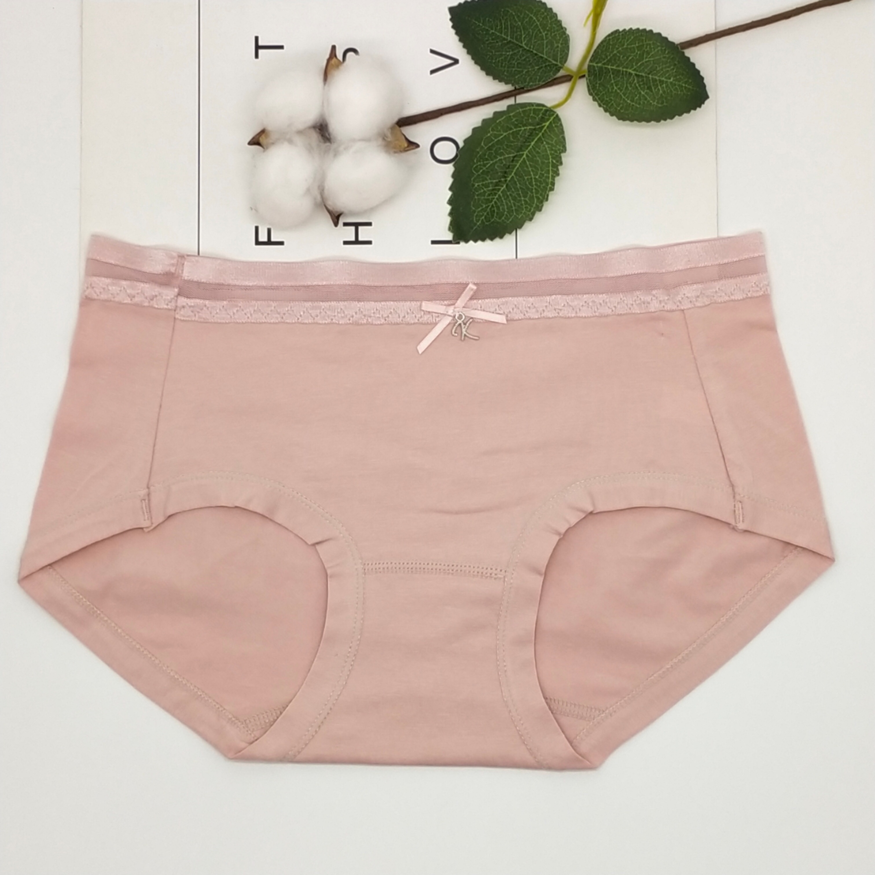 Mid-Waist Women's Panties Girly Panties Delicate Bow Lace Women's Briefs Ten Pack Simple Bag Item Picture