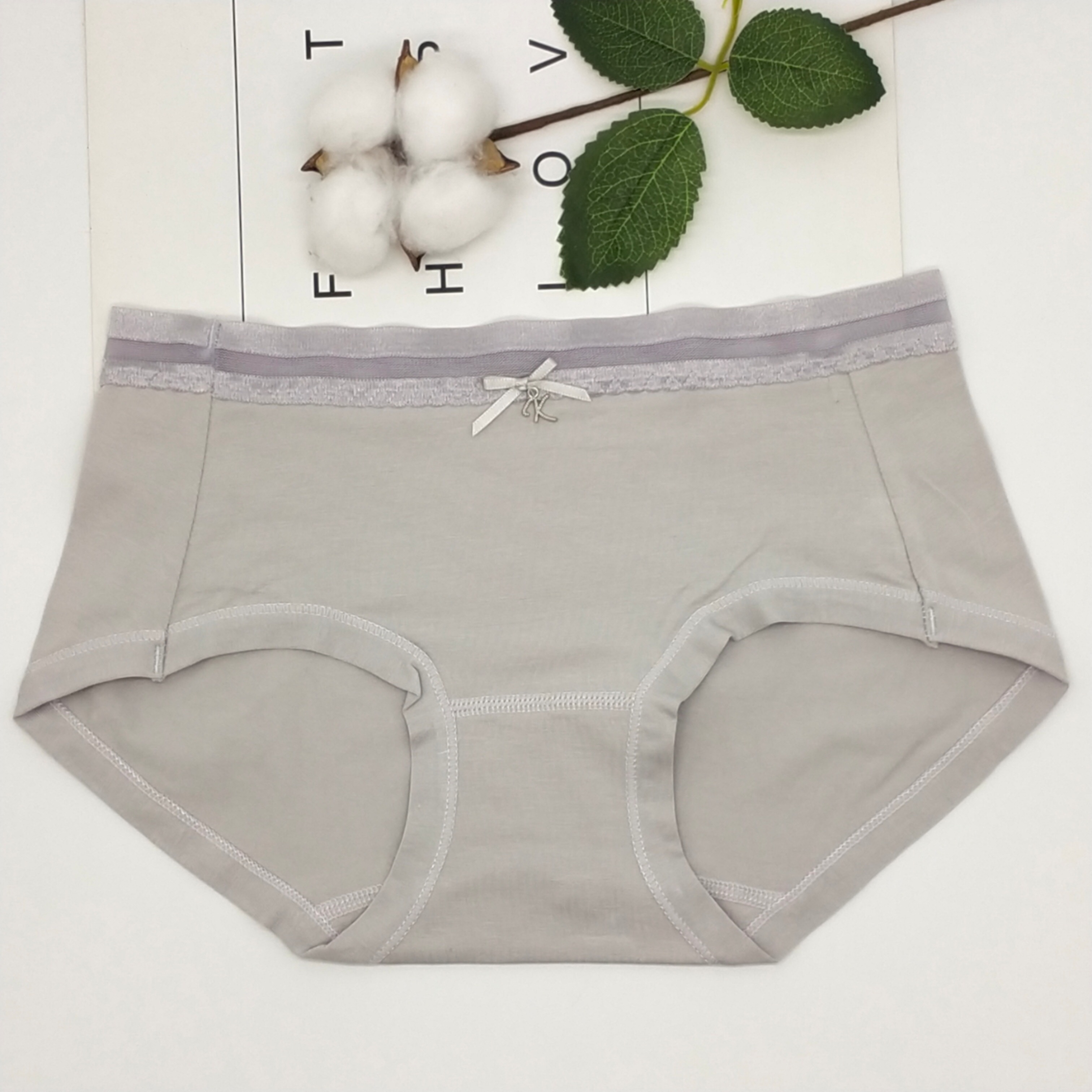 Mid-Waist Women's Panties Girly Panties Delicate Bow Lace Women's Briefs Ten Pack Simple Bag undefined