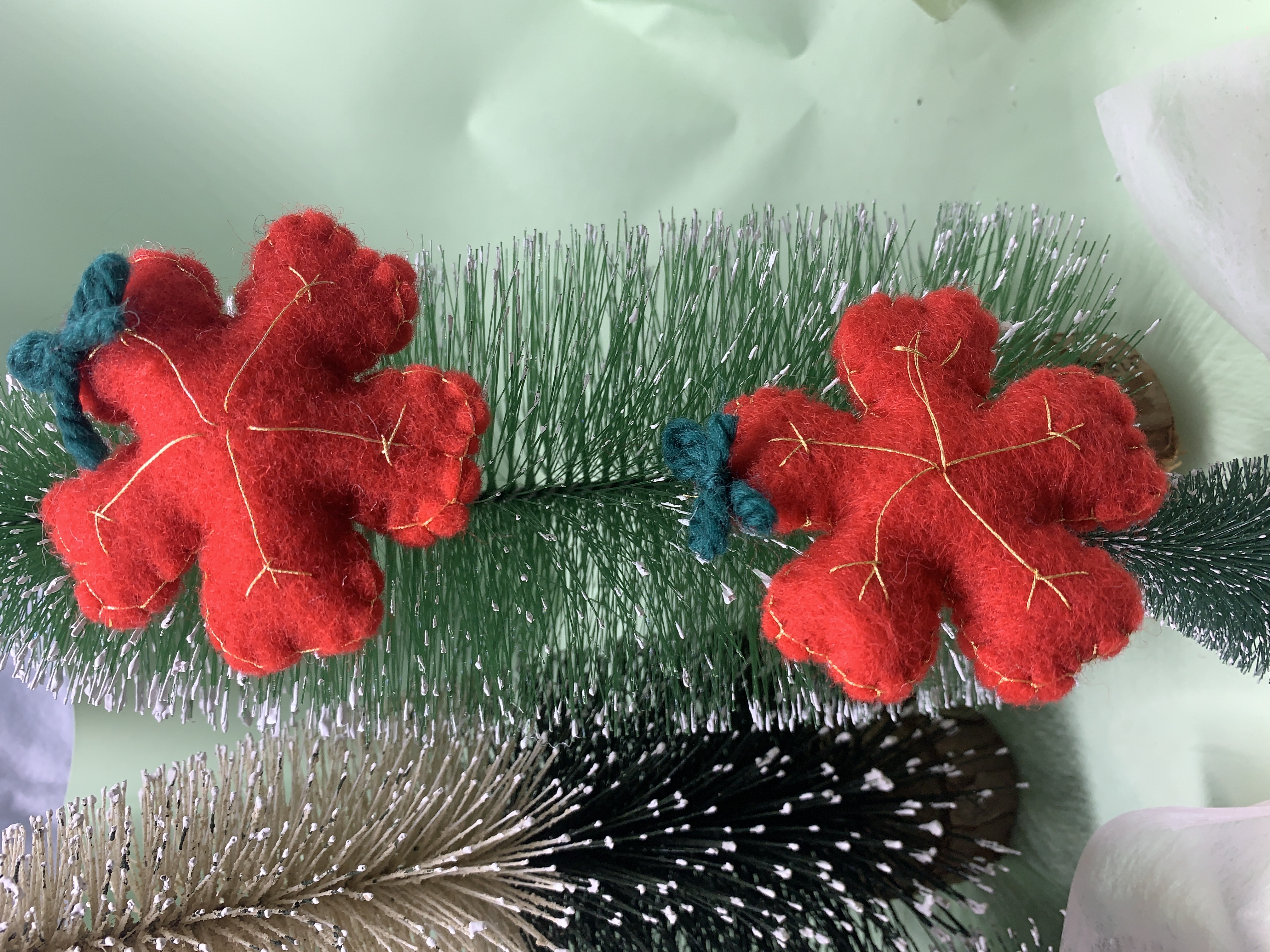 Christmas wool felt decorative pendants, Christmas tree snowflake pendants, accessories, diy handmade accessories, Christmas decorations detail image 9