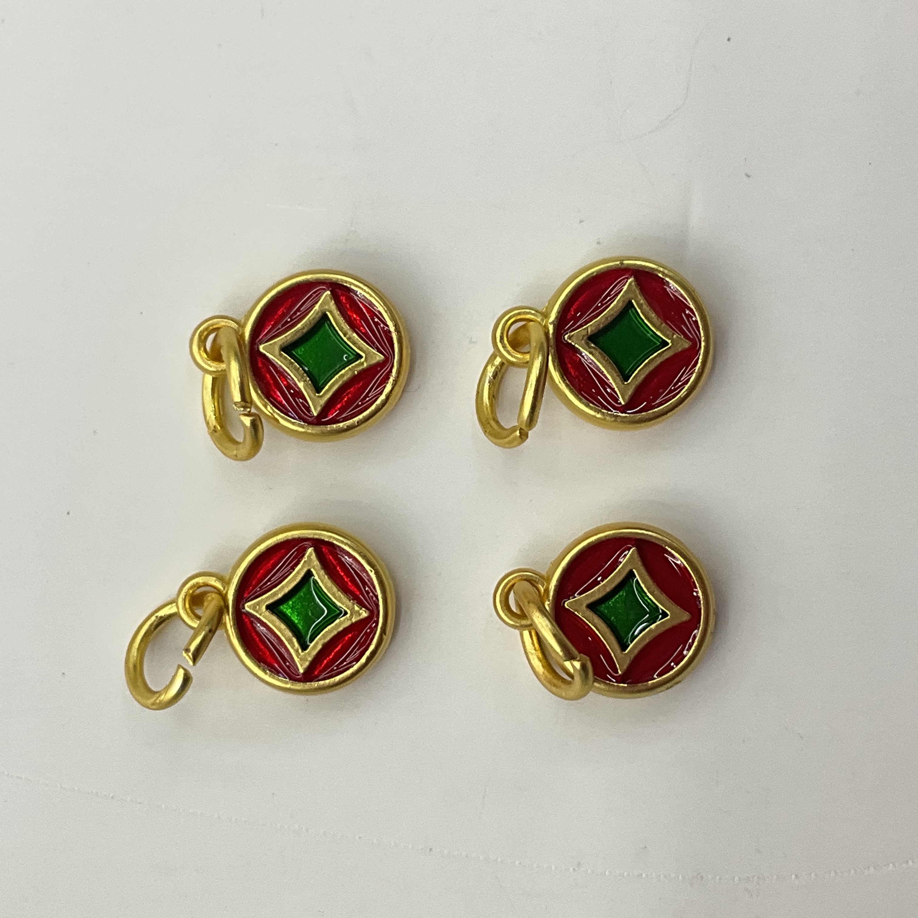 合金钱币小吊坠通孔铜钱diy手链手串挂件配件手工编绳材料沙金详情图8