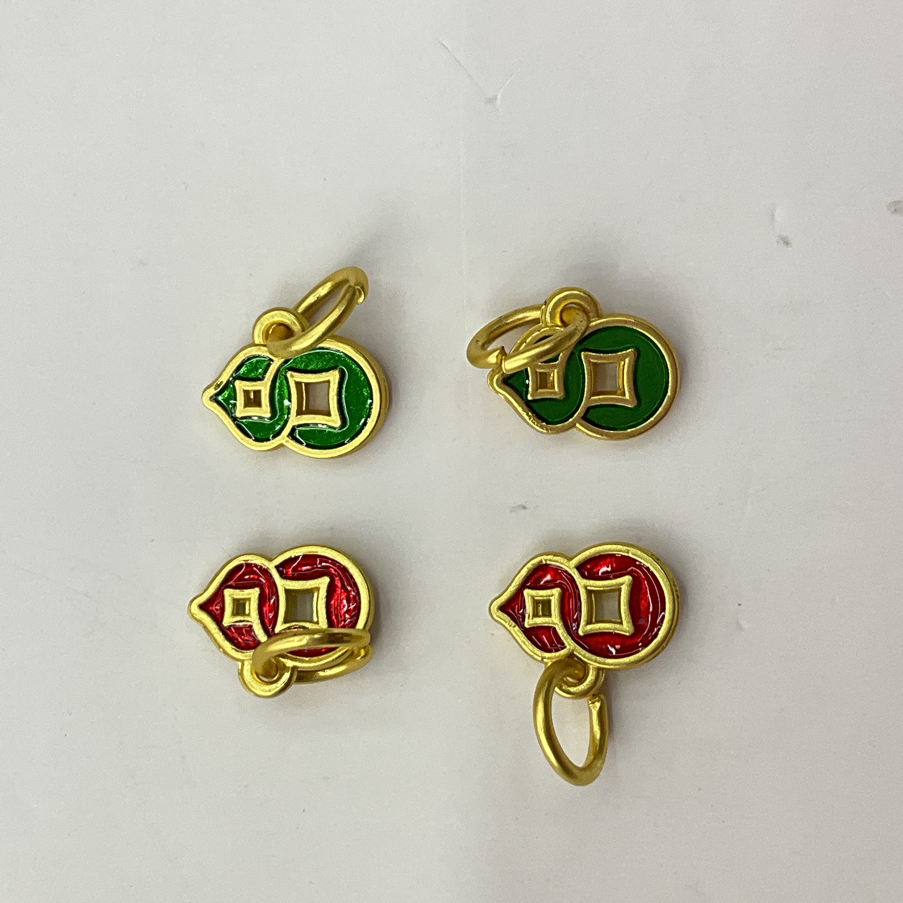 合金钱币小吊坠通孔铜钱diy手链手串挂件配件手工编绳材料沙金详情图12