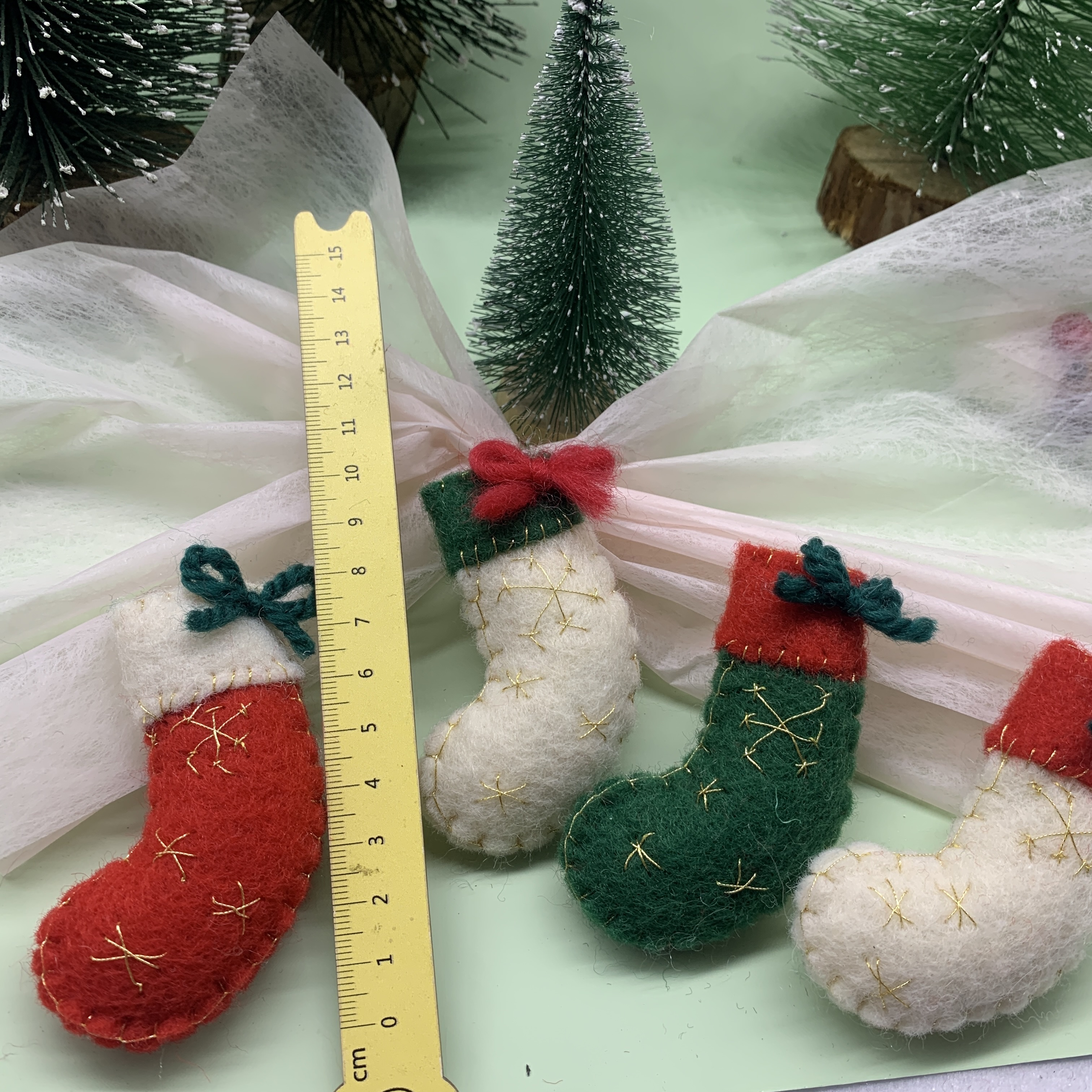Christmas wool felt decorative pendants, Christmas tree snowflake pendants, accessories, diy handmade accessories, Christmas decorations detail image 5