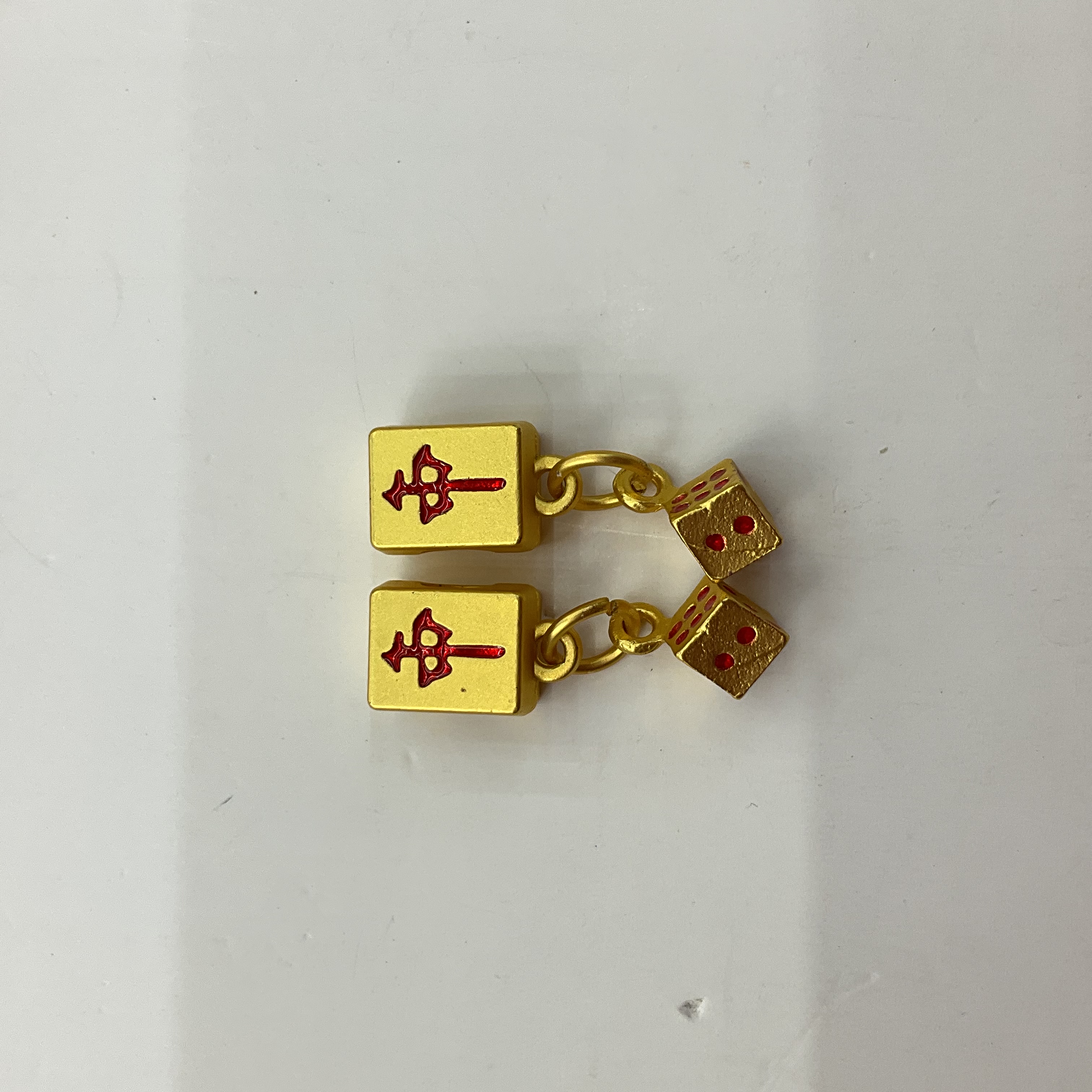 民族风锌合金麻将红中发财白板串珠手链杠上开花东南西北编织绳DIY配件详情图1