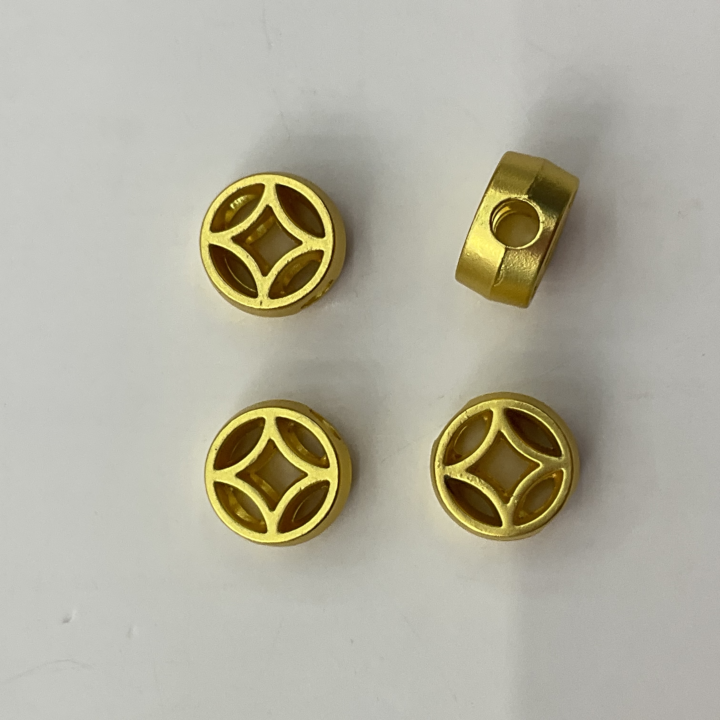 合金钱币小吊坠通孔铜钱diy手链手串挂件配件手工编绳材料沙金详情图15