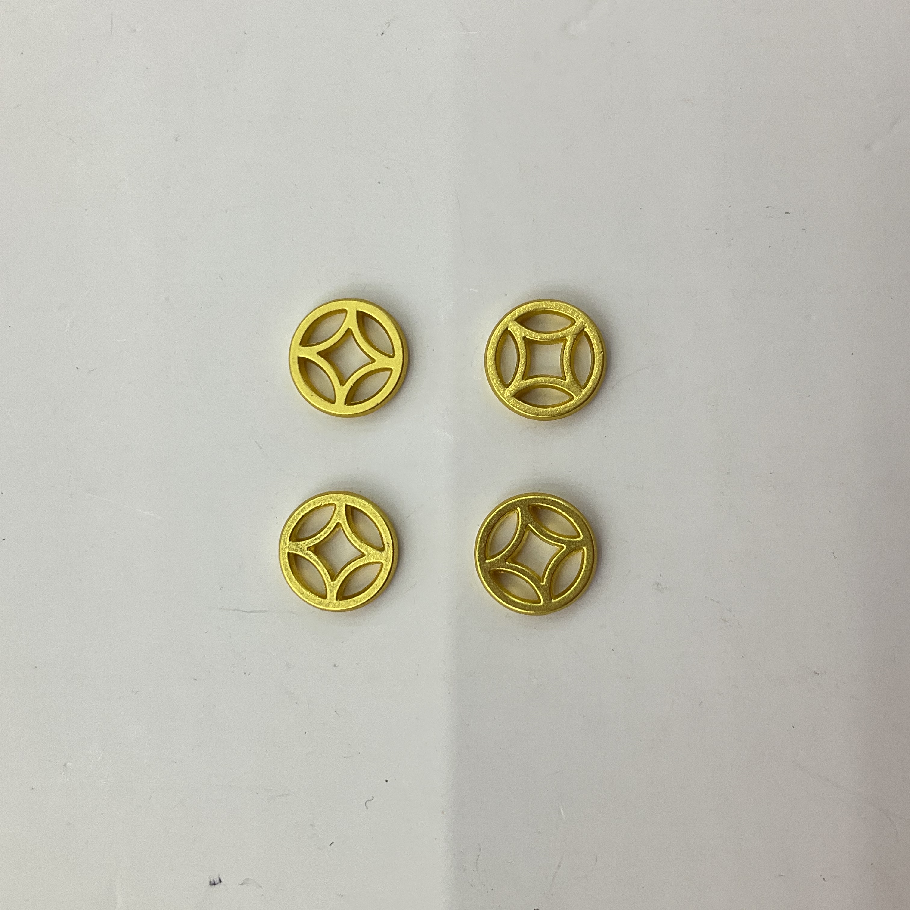 合金钱币小吊坠通孔铜钱diy手链手串挂件配件手工编绳材料沙金详情图5