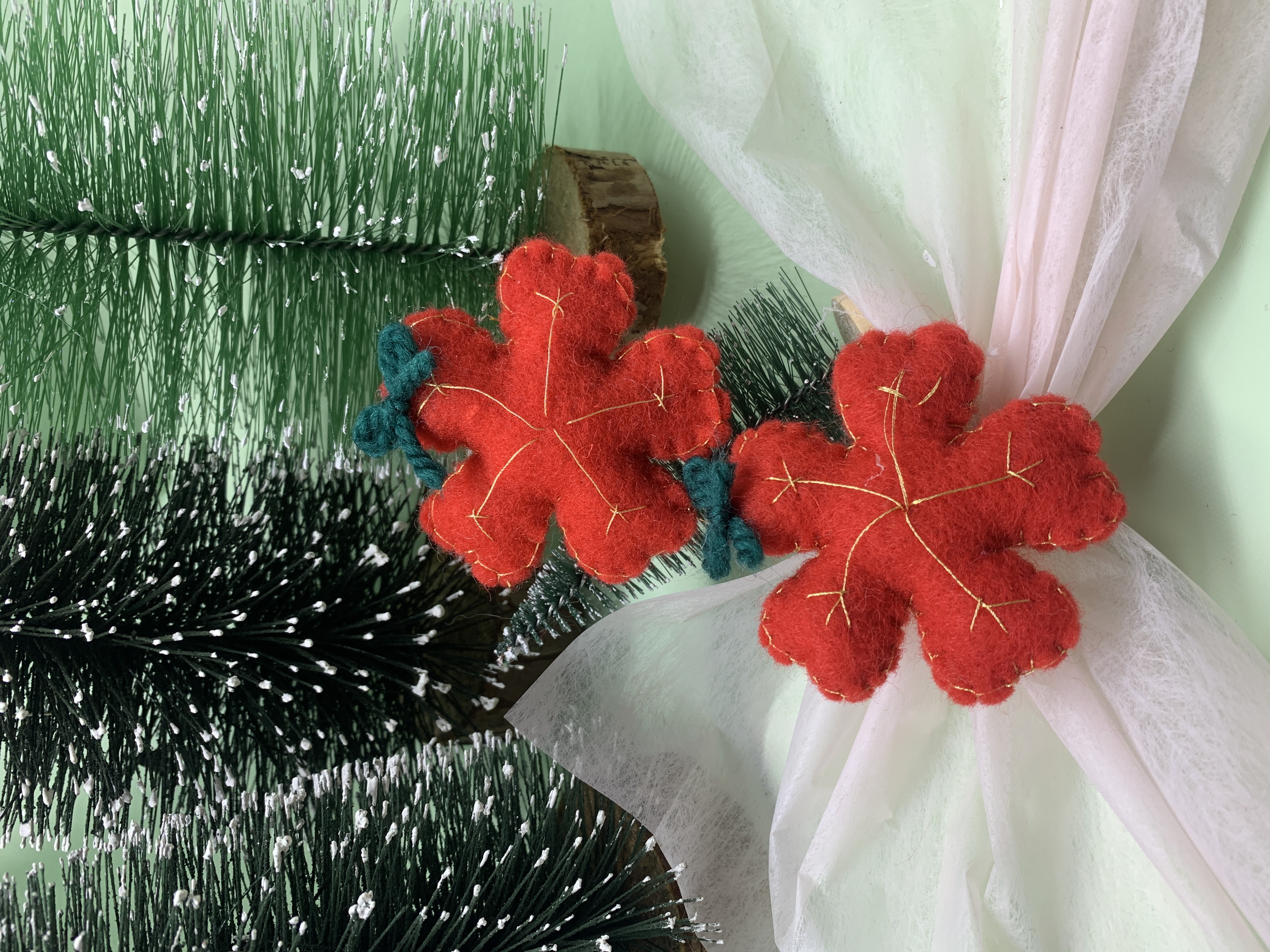 Christmas wool felt decorative pendants, Christmas tree snowflake pendants, accessories, diy handmade accessories, Christmas decorations detail image 11