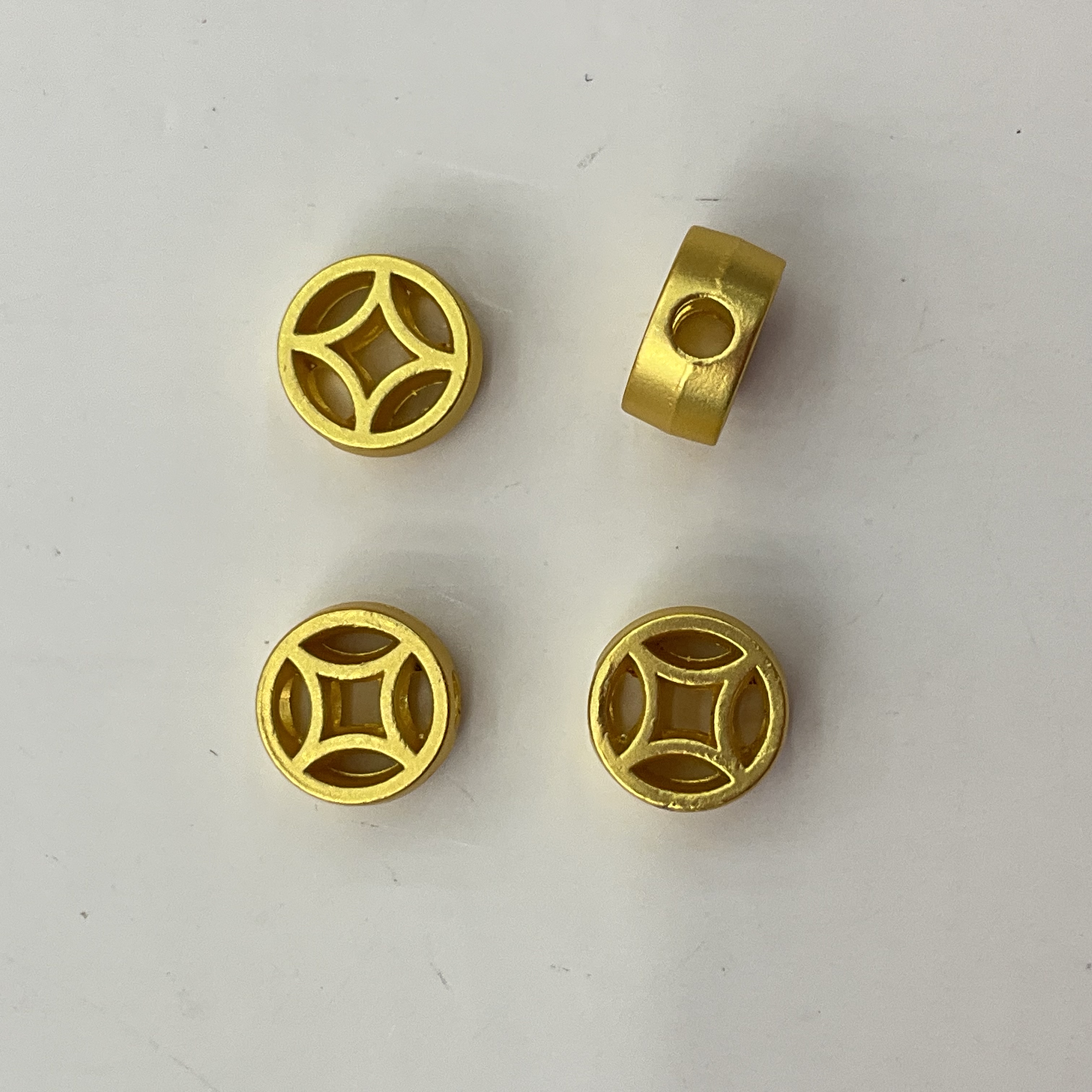 合金钱币小吊坠通孔铜钱diy手链手串挂件配件手工编绳材料沙金详情图10