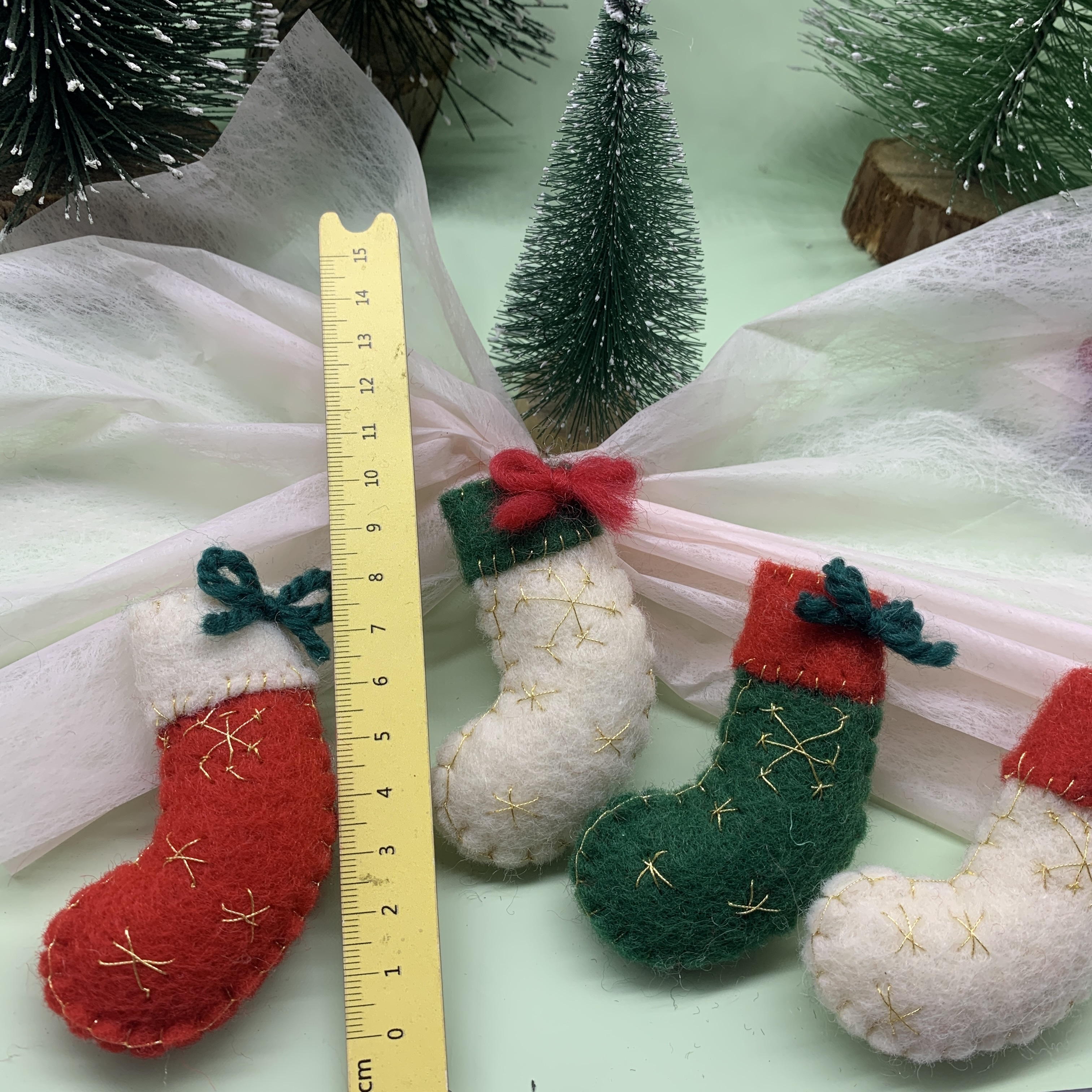 Christmas wool felt decorative pendants, Christmas tree snowflake pendants, accessories, diy handmade accessories, Christmas decorations detail image 6