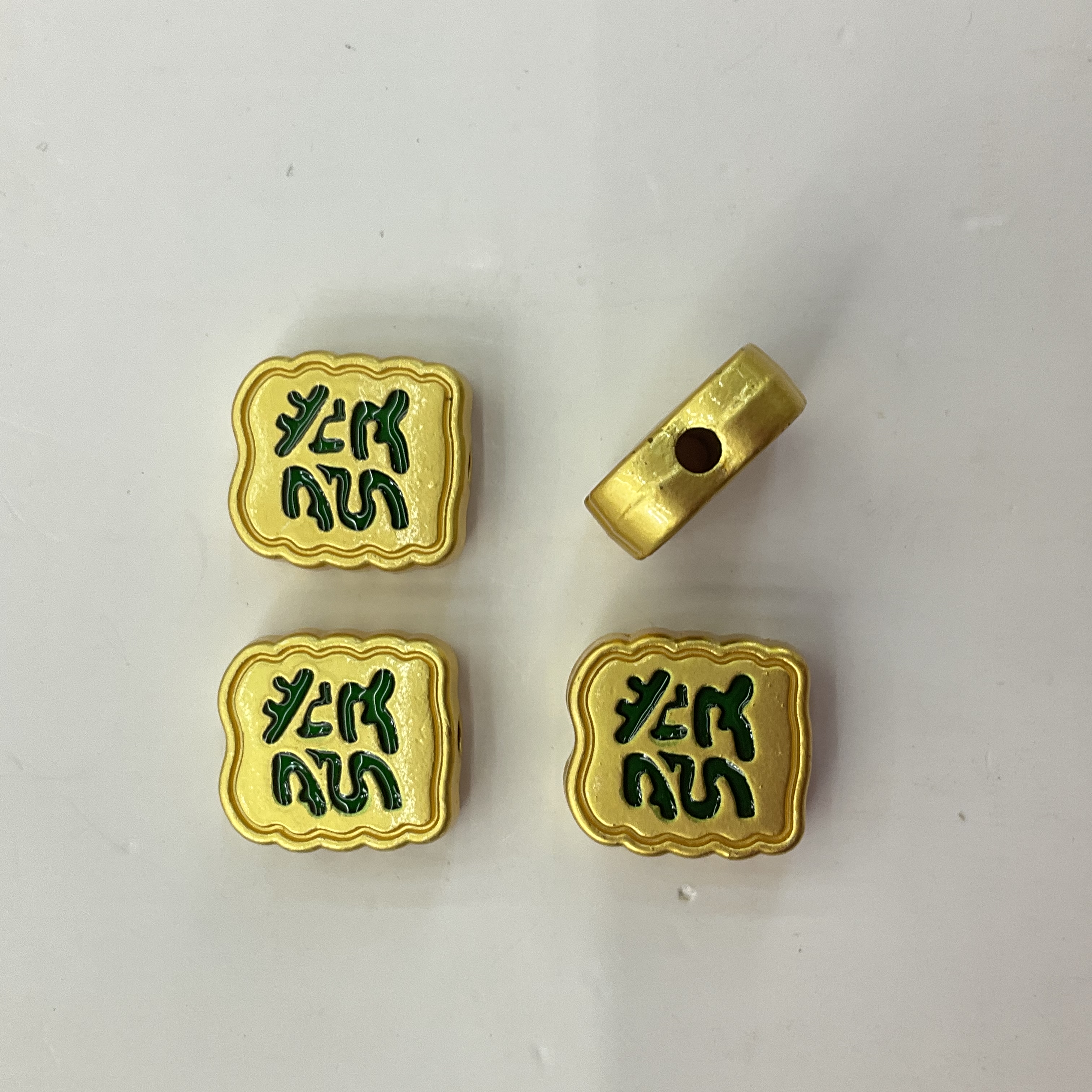 民族风锌合金麻将红中发财白板串珠手链杠上开花东南西北编织绳DIY配件详情图9