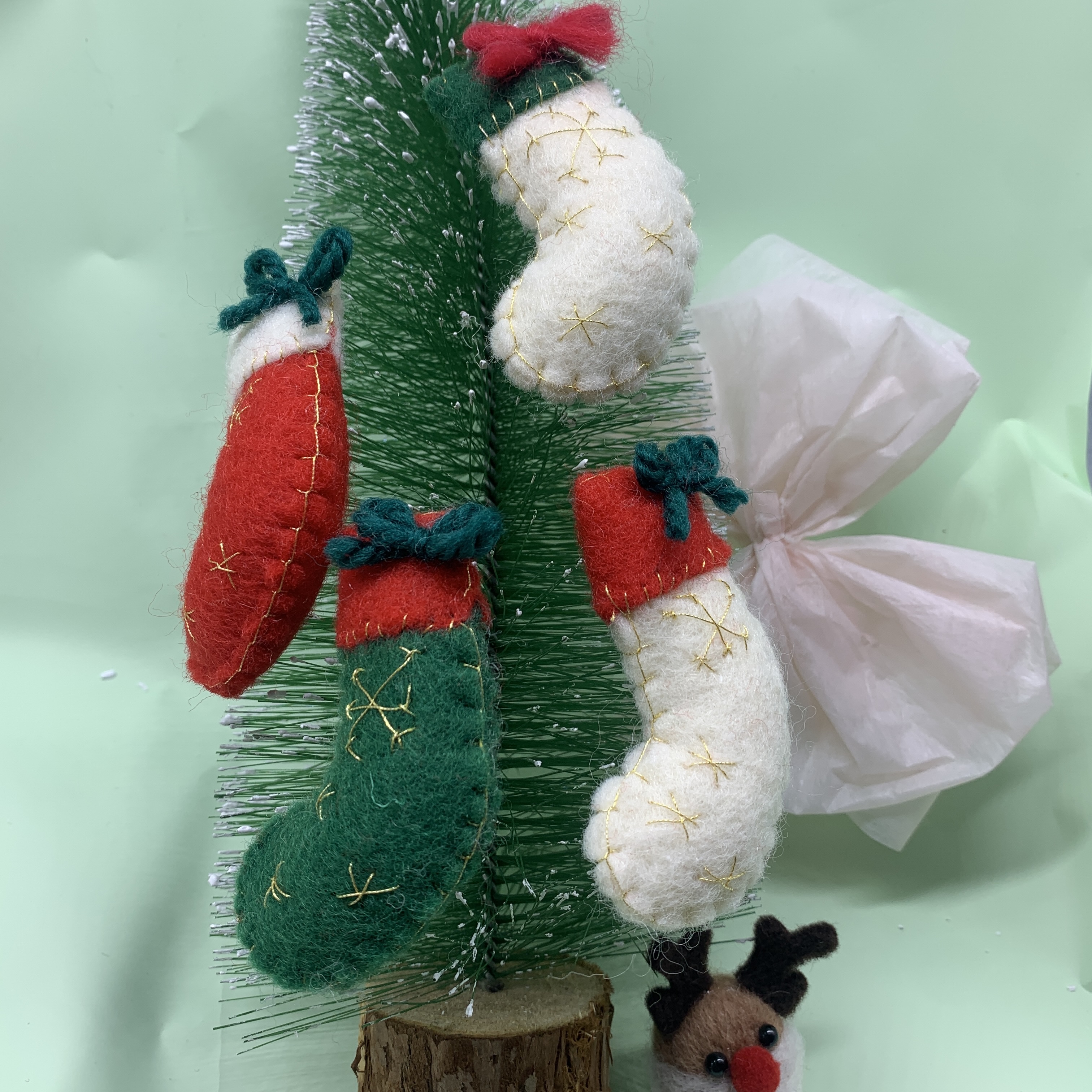 Christmas wool felt decorative pendants, Christmas tree snowflake pendants, accessories, diy handmade accessories, Christmas decorations detail image 3