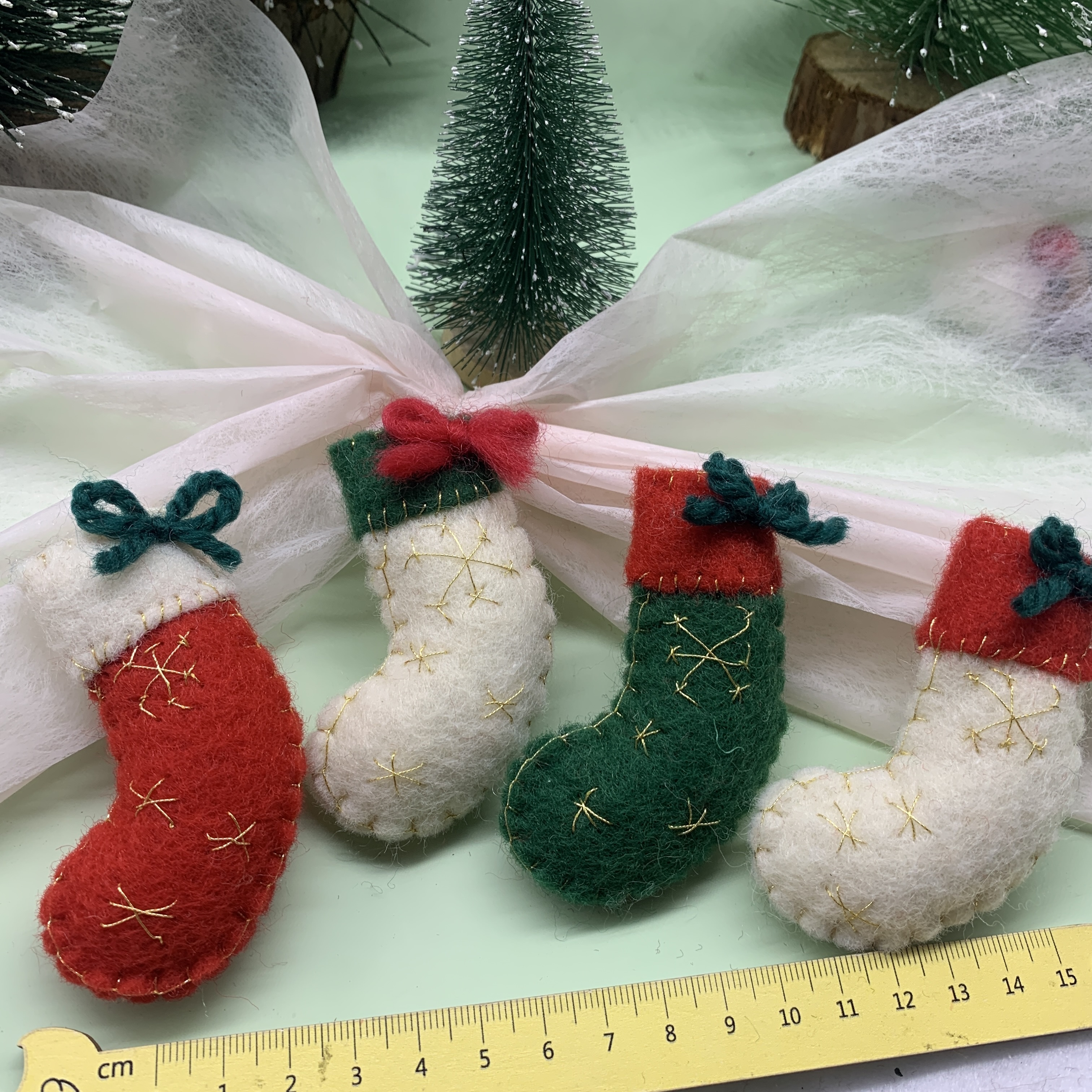 Christmas wool felt decorative pendants, Christmas tree snowflake pendants, accessories, diy handmade accessories, Christmas decorations details Picture