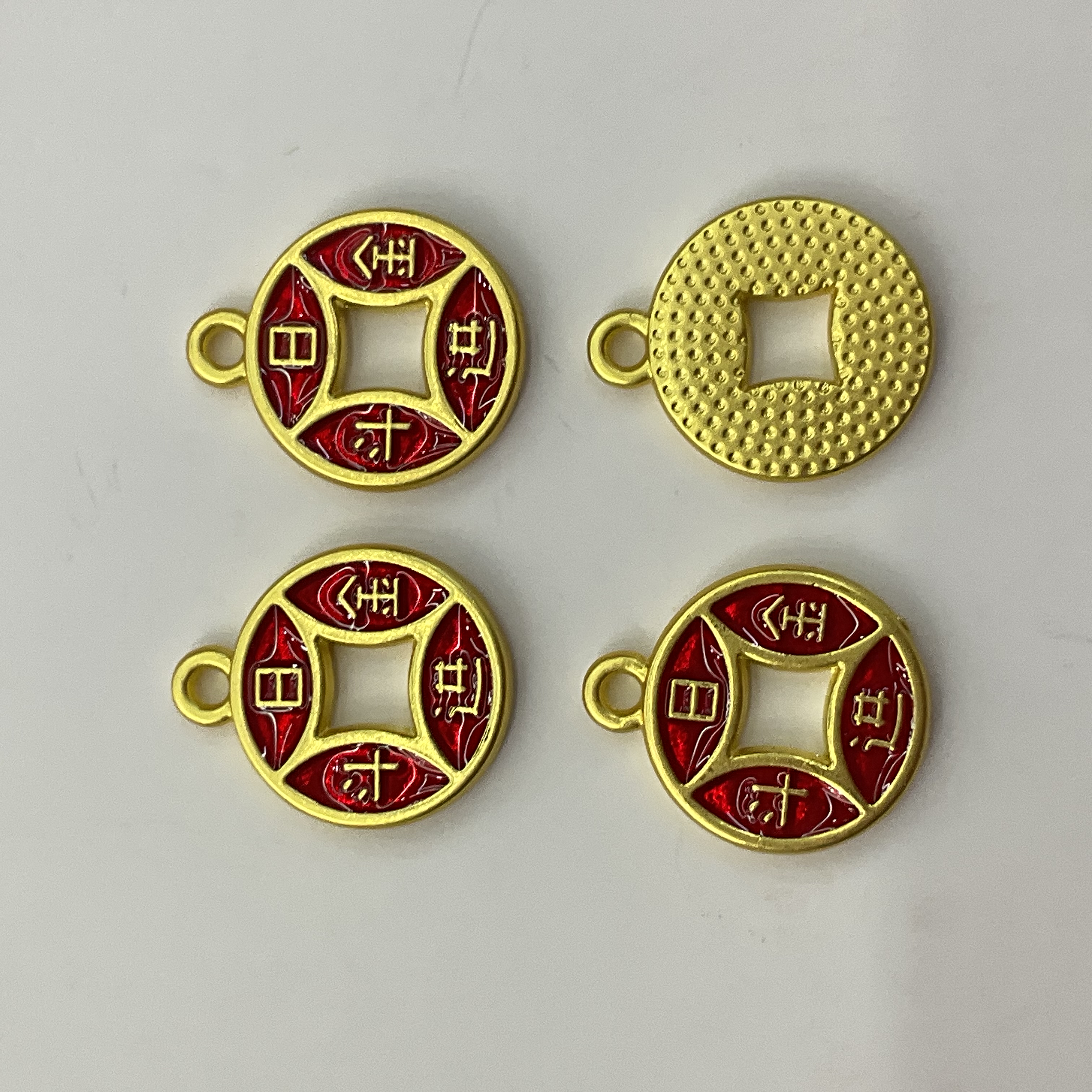 合金钱币小吊坠通孔铜钱diy手链手串挂件配件手工编绳材料沙金详情图17