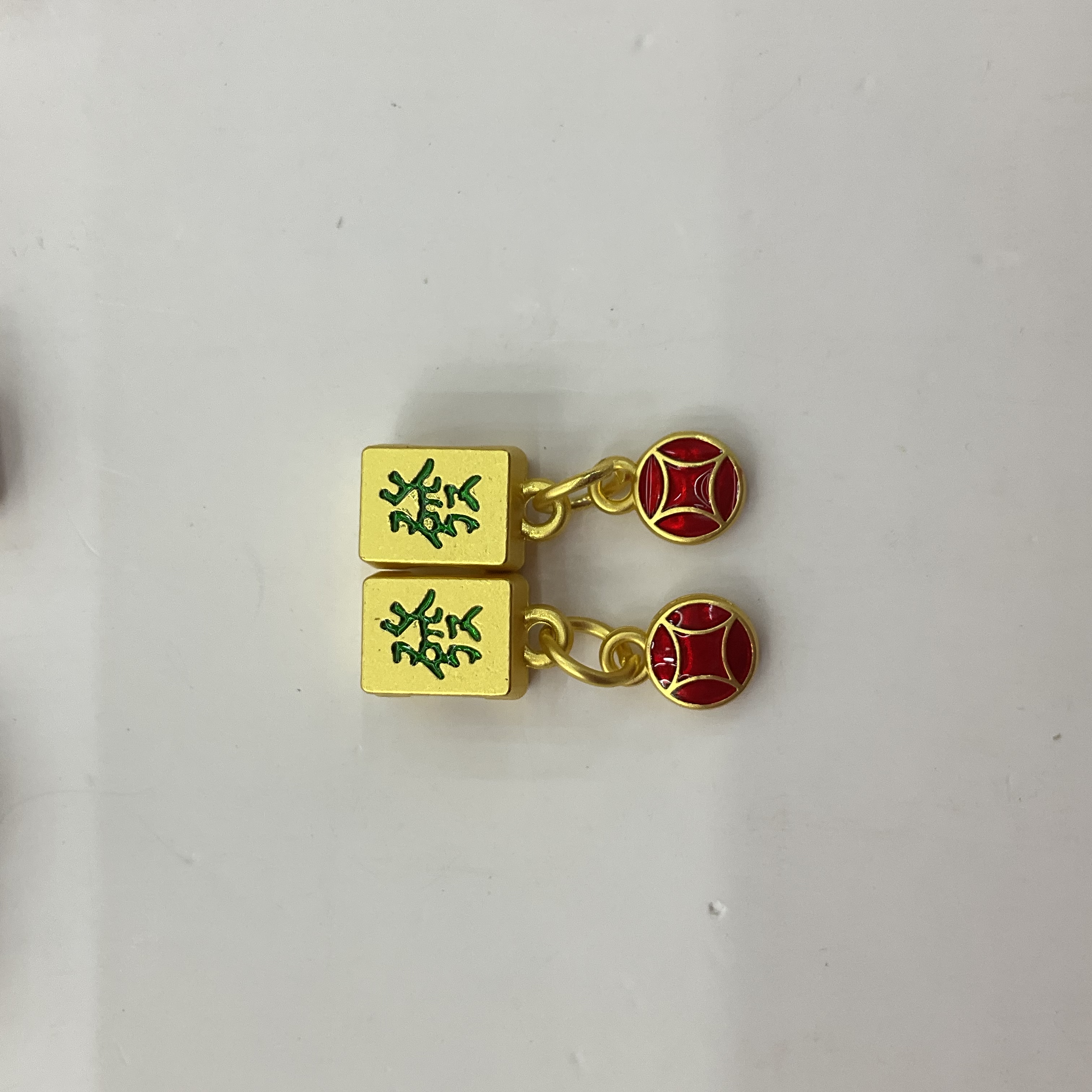 民族风锌合金麻将红中发财白板串珠手链杠上开花东南西北编织绳DIY配件详情图2