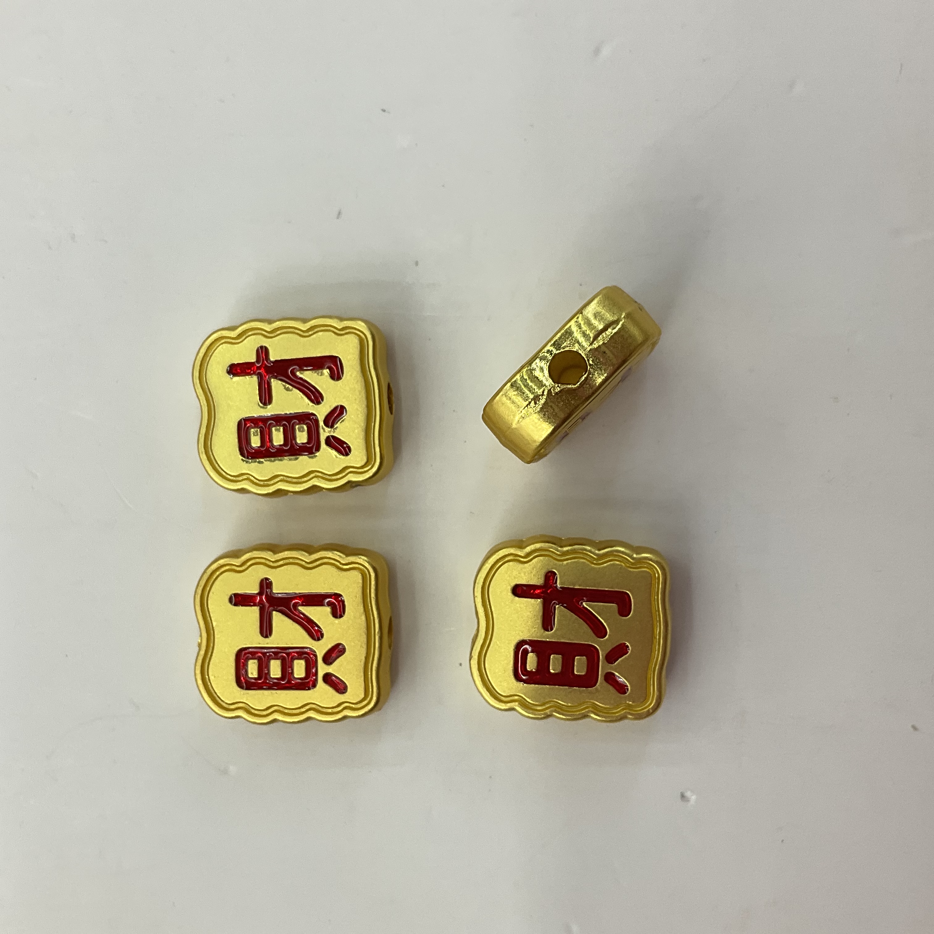 民族风锌合金麻将红中发财白板串珠手链杠上开花东南西北编织绳DIY配件详情图10