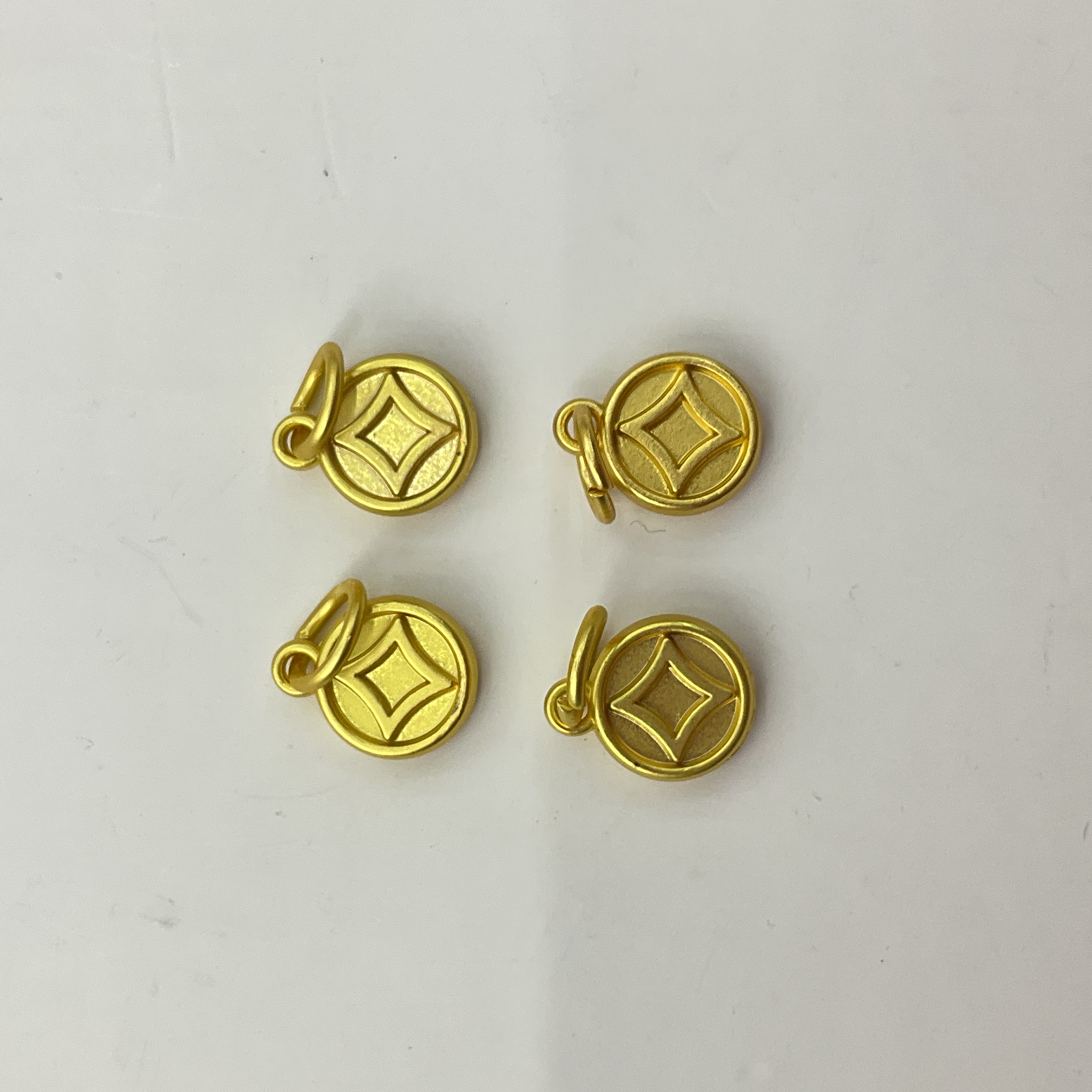 合金钱币小吊坠通孔铜钱diy手链手串挂件配件手工编绳材料沙金详情图7